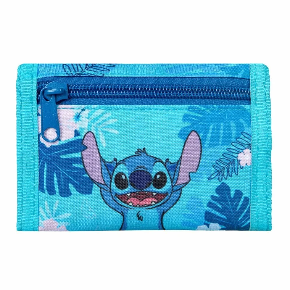 Lilo & Stitch Portfel Dziecięcy 9 x 13 cm, z zamkiem błyskawicznym, prezent dla chłopców i dziewcząt, niebieski, 8 x 13 cm, kieszeń na piersi, Niebieska, 8 X 13 Centimeters, Kieszeń na piersi