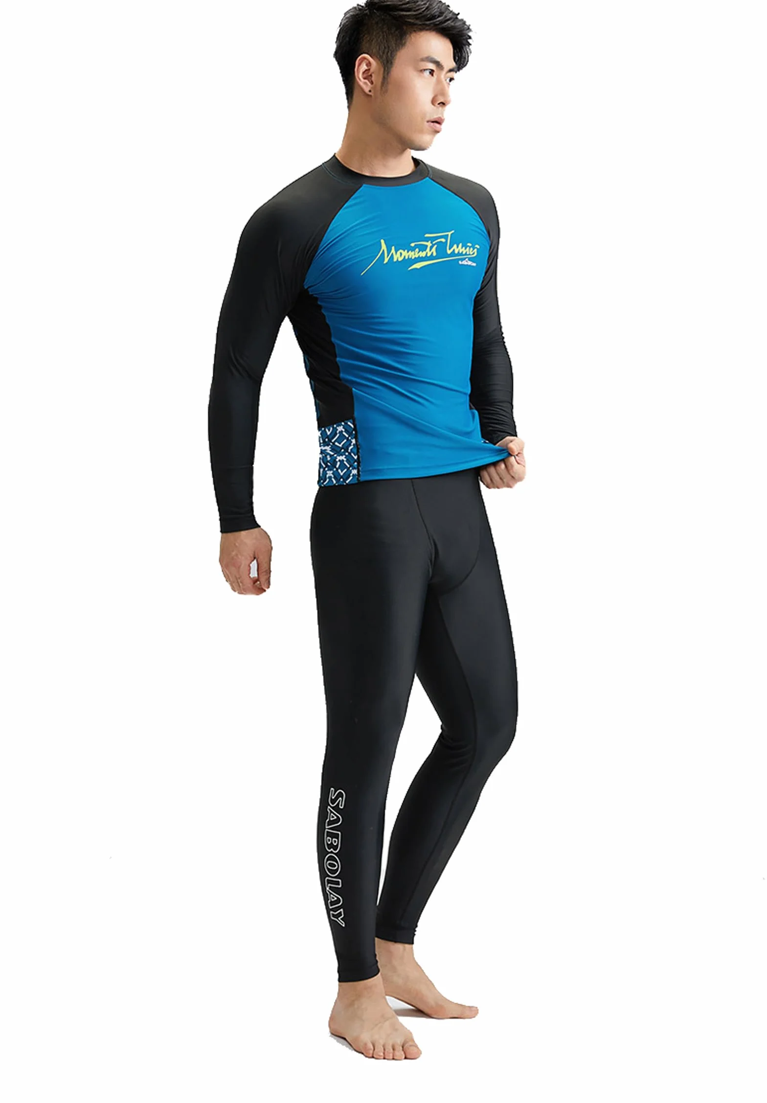 SANANG Męskie rajstopy sportowe Rash Guard legginsy anty-UV pływanie surfowanie spodnie szybkoschnące fitness..
