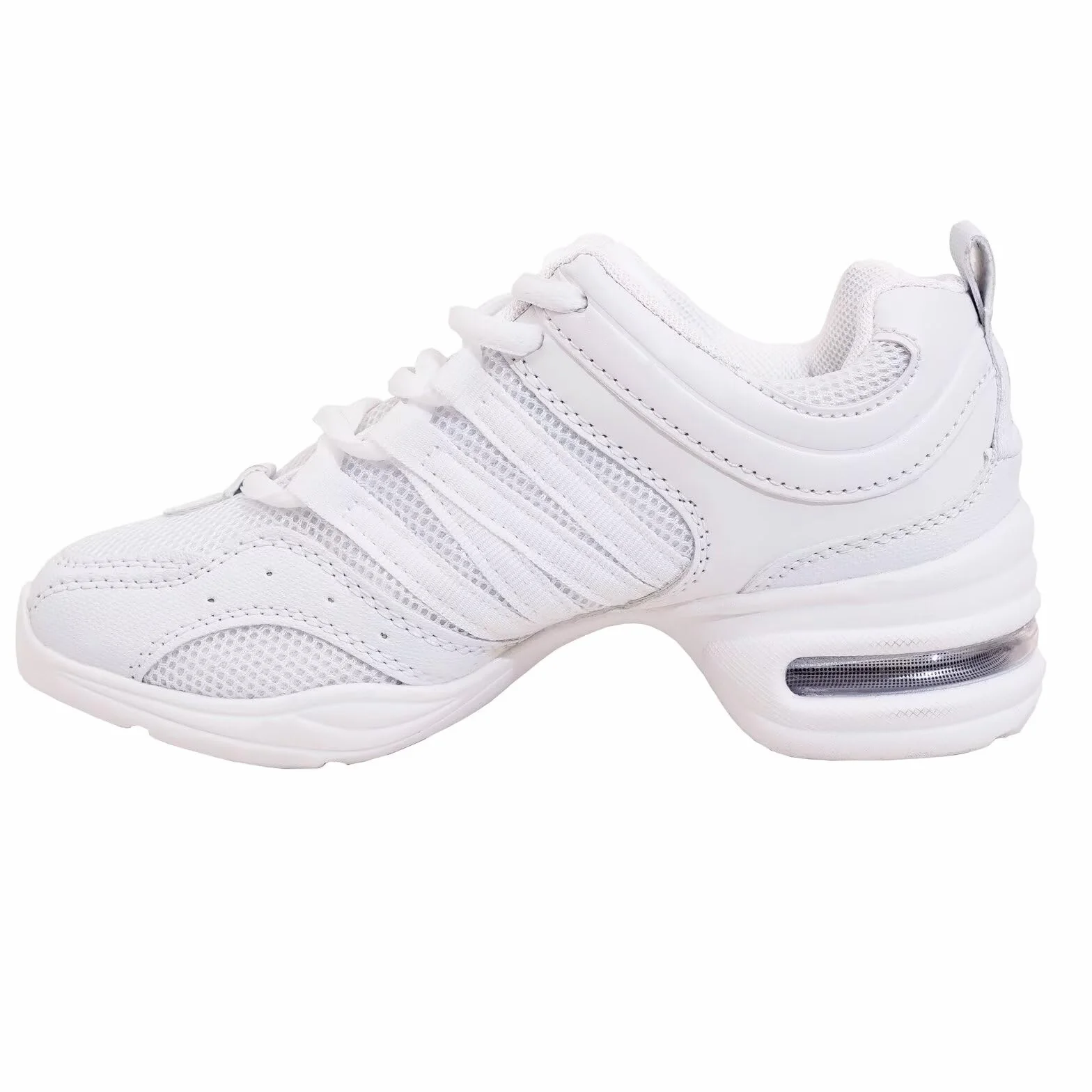 Jazz Sneaker, damskie czarne sznurowane buty do tańca z rozciętą podeszwą