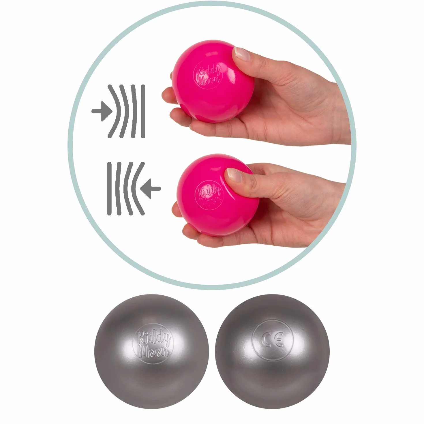 KiddyMoon Plastikowe Piłeczki 100 Sztuk ∅ 7cm Wielokolorowe Zestawy Kulek