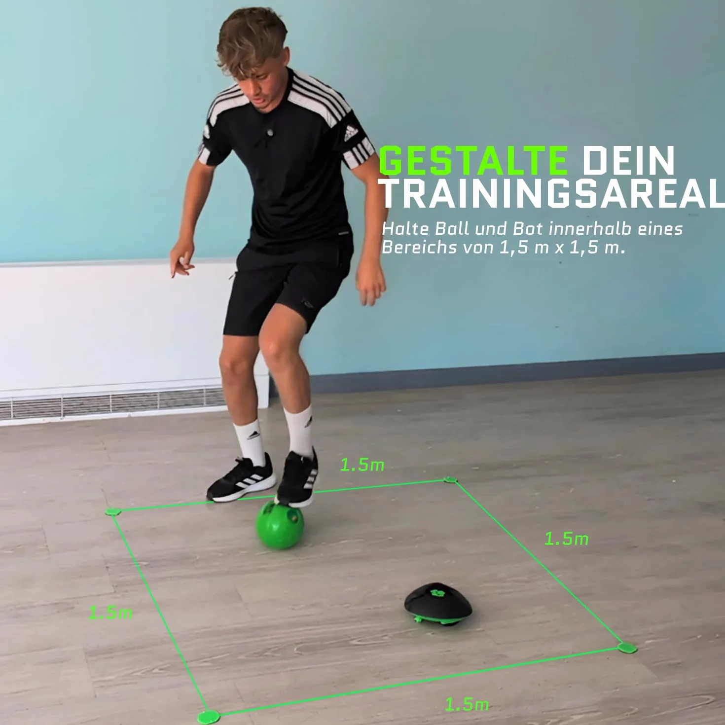 Smart Ball 1001CB Soccer Bot Indoor Football Trainer, czarny, jeden rozmiar