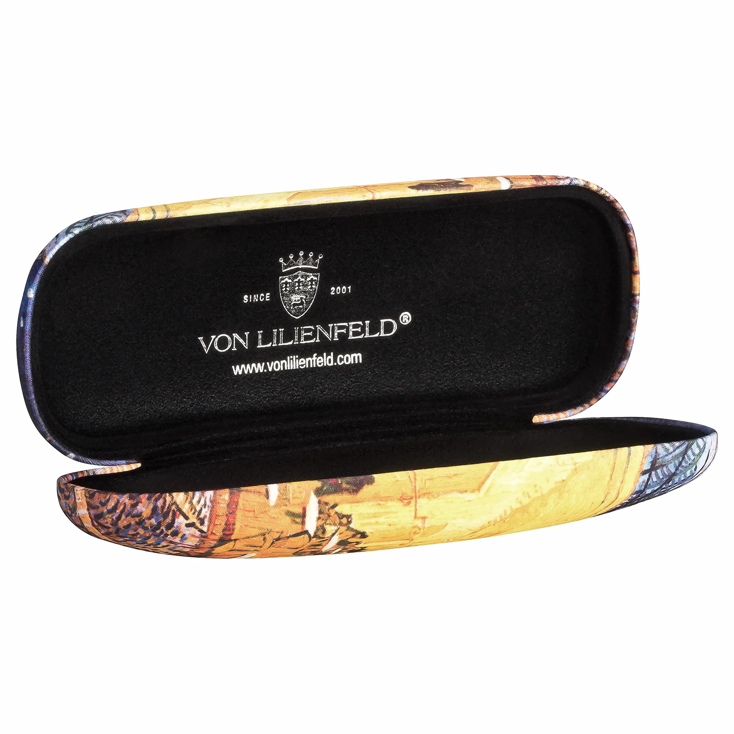 VON LILIENFELD etui na okulary Vincent van Gogh nocna kawiarnia okulary ściereczka z mikrofibry do czyszczenia okularów pudełko na okulary solidne etui pokryte tkaniną