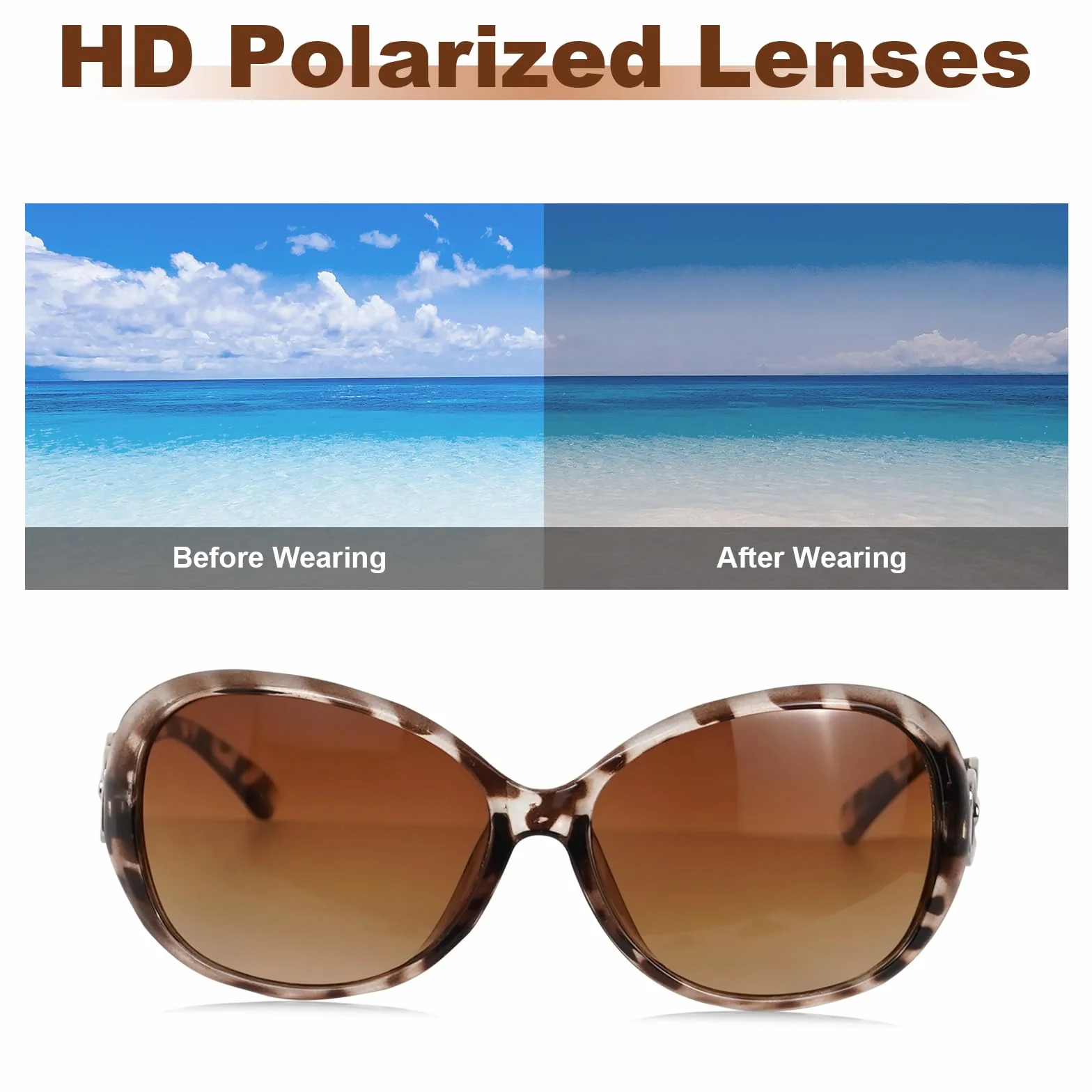 3 Pack Retro Okulary przeciwsłoneczne damskie Polaryzowane, Okulary przeciwsłoneczne damskie, Vintage Okulary przeciwsłoneczne Okrągłe Ochrona UV400 do podróży, sportów na świeżym powi