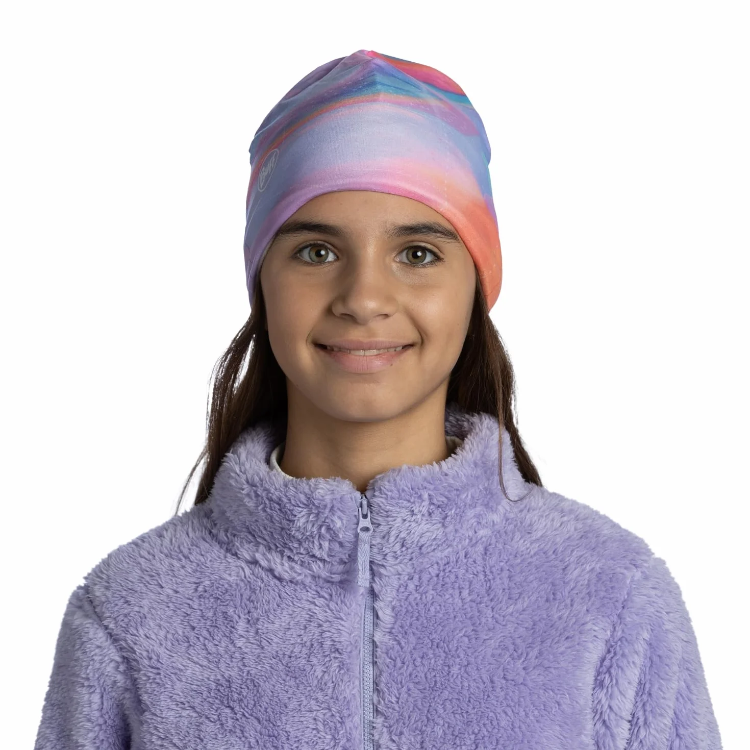Buff Polar & EcoStretch czapka chłopięca dziewczynka, wielofunkcyjna, ciepła, podszewka, wygodna, zamszowa, elastyczna, jeden rozmiar, różowa