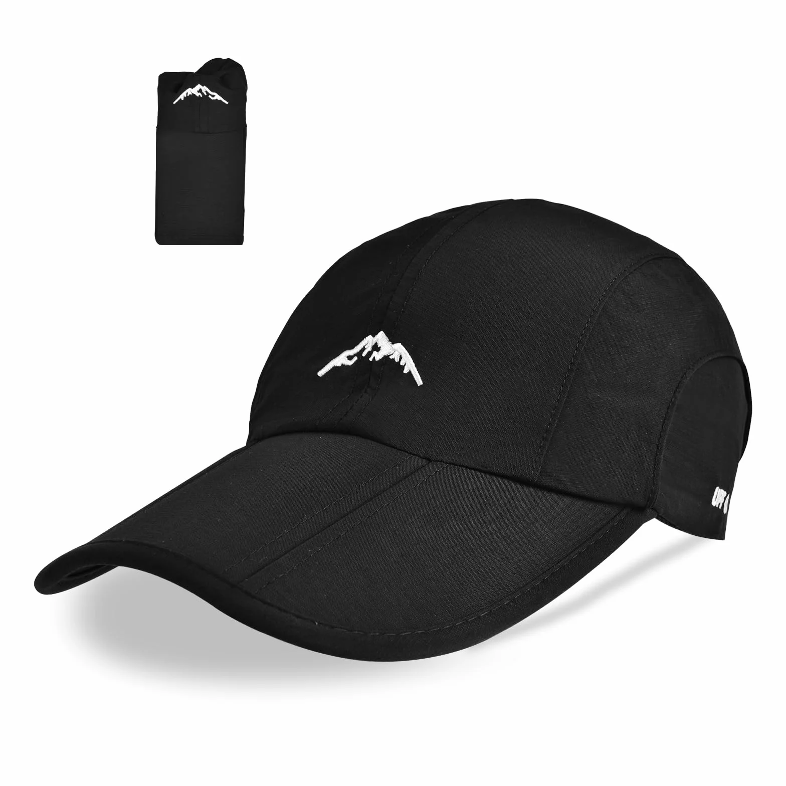 AUYAO Czapka baseballowa unisex, składana, regulowana, z płótna, męska, damska, casual, oddychająca, czarna, ochrona przeciwsłoneczna, czapka sportowa, na świeżym powietrzu, czapki, męskie czapki
