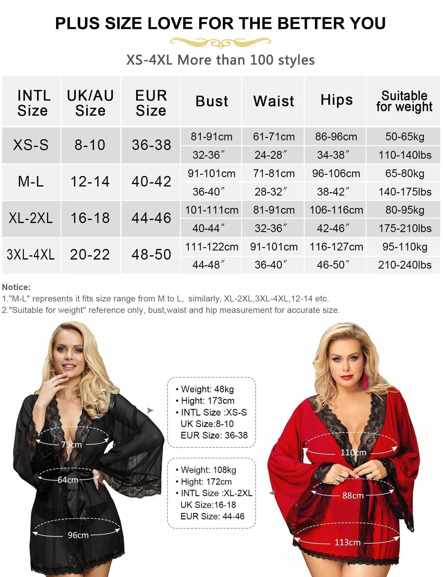 comeondear Kimono damskie seksowne koronkowe erotyczny szlafrok poranny krótki piżama dla kobiet, pulchne negliże, duże rozmiary, bielizna Curvy, przezroczysta, babydoll, płaszcz nocny z paskiem,