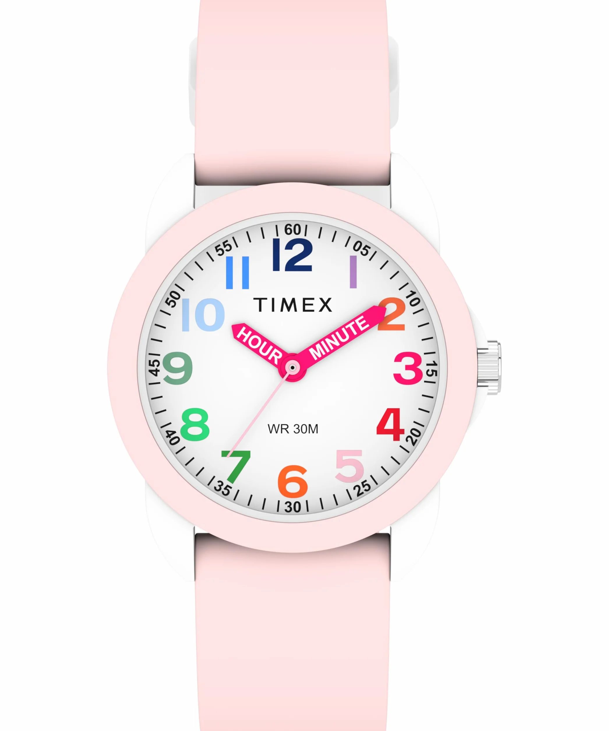 Timex Kids Time Machines® TW2W92000 Zegarek o średnicy 30 mm, różowy silikonowy pasek, biała tarcza, biała koperta