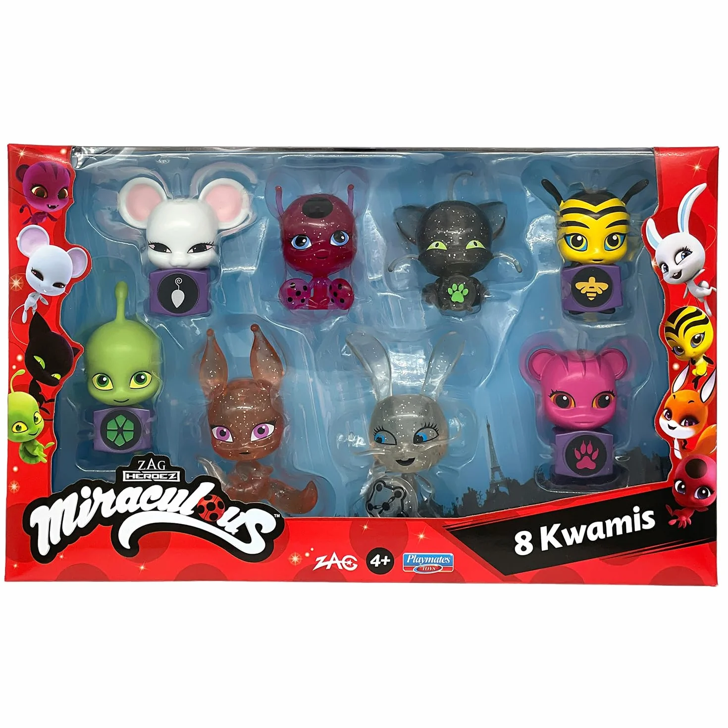BANDAI - Miraculous – zestaw 8 figurki Kwamis – kolekcja mini figurek – szkatulka z 8 kwamisami – zabawka od 4 lat – P50532