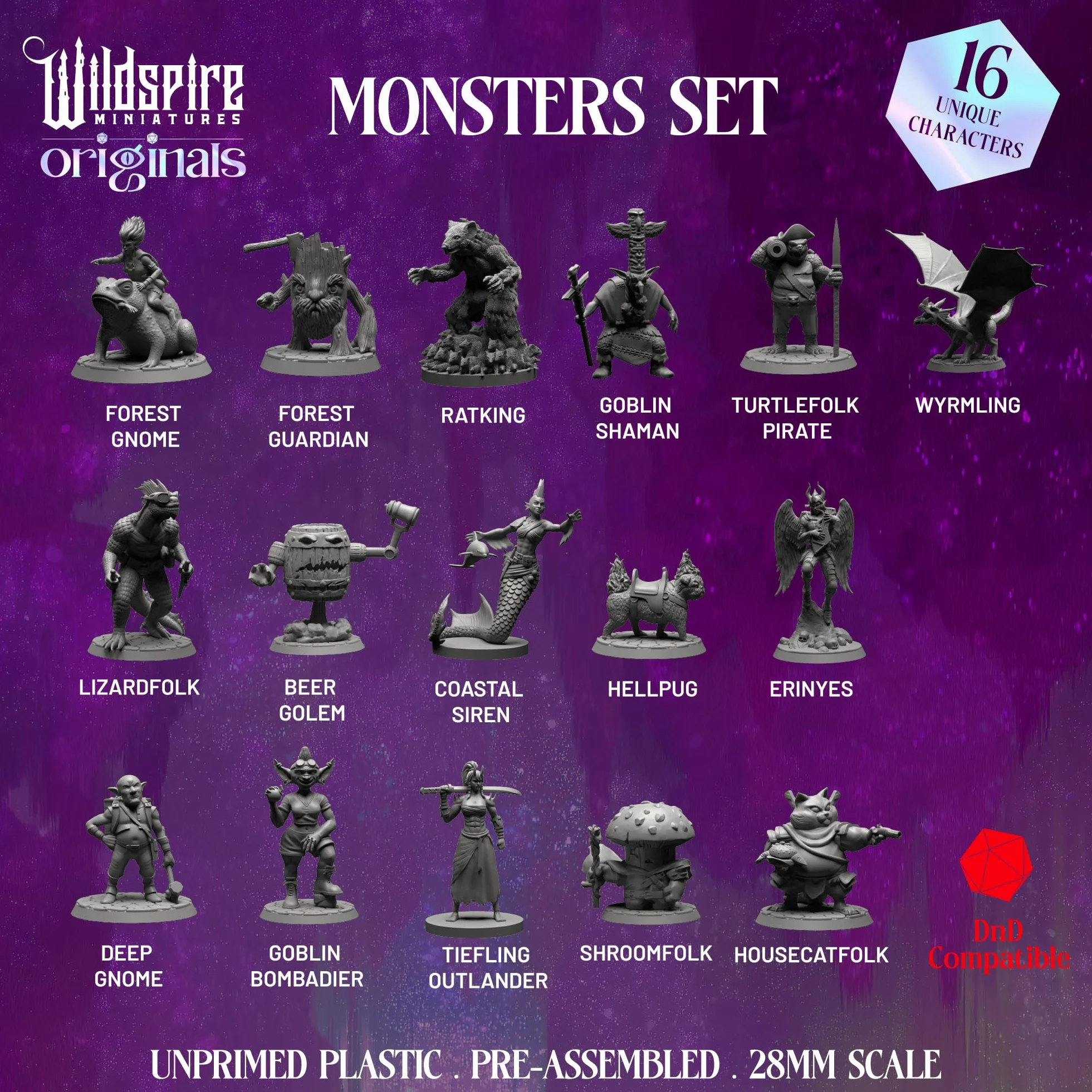 Wildspire Monsters Pack do DND Miniatures Booster 16 Minis
