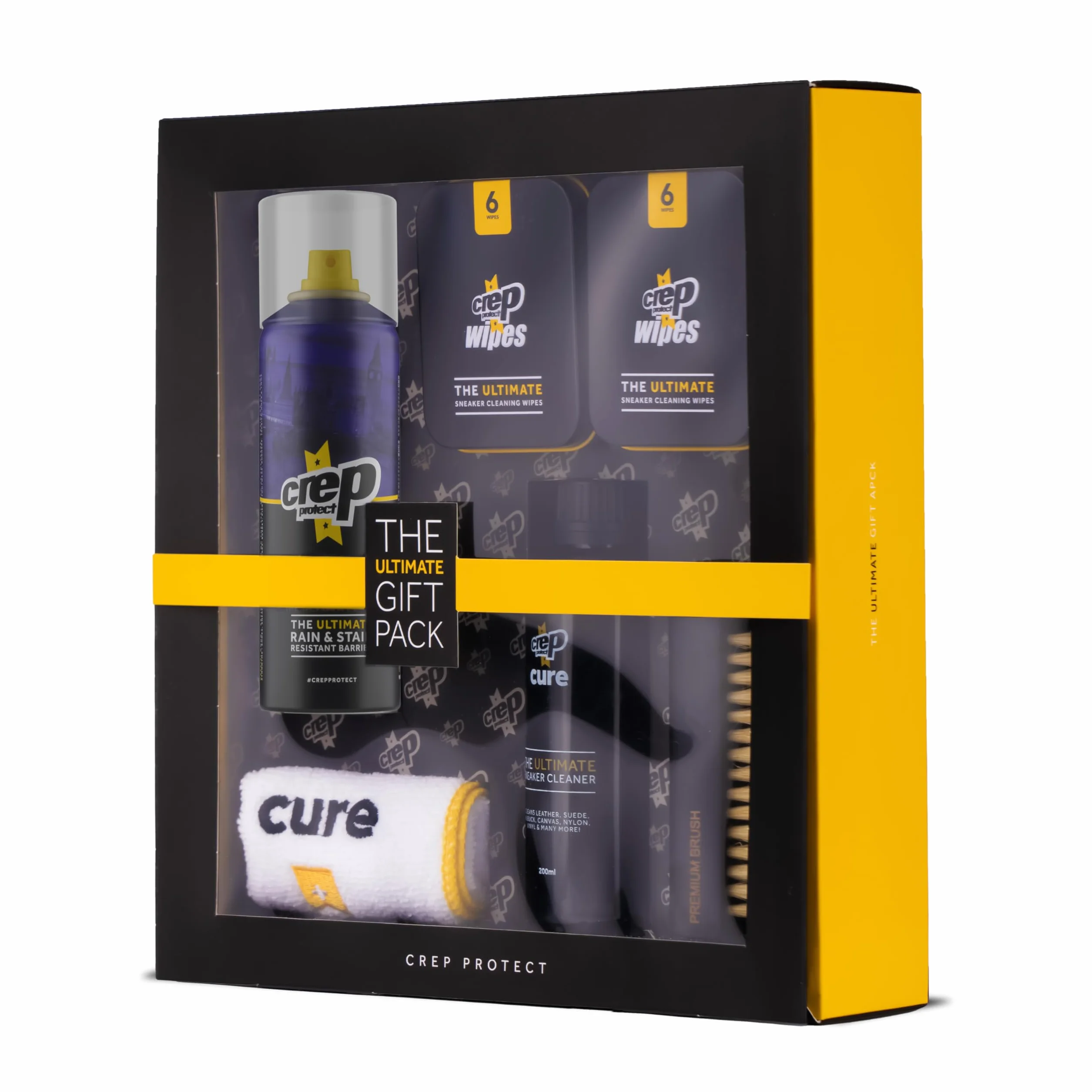 Crep Protect The Ultimate Shoe Care Bundle Gift Pack - Ochrona butów Spray - Cleaner Sneaker - Quick Cleaning Wipes - Premium Bush & Microfiber Cloths