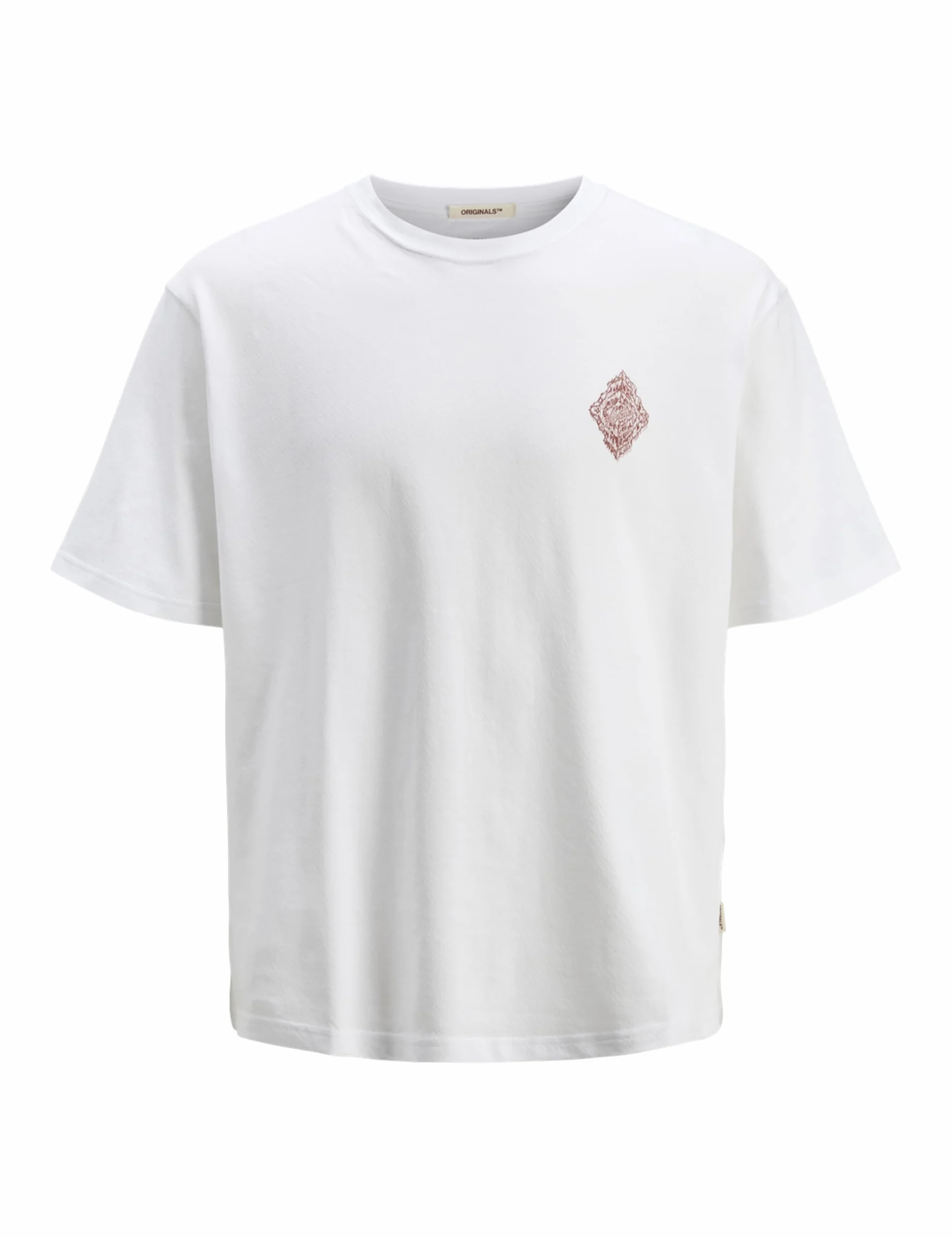 JACK & JONES Koszulka męska Jorhydra Pattern Tee SS Crew Neck, Bright White, M