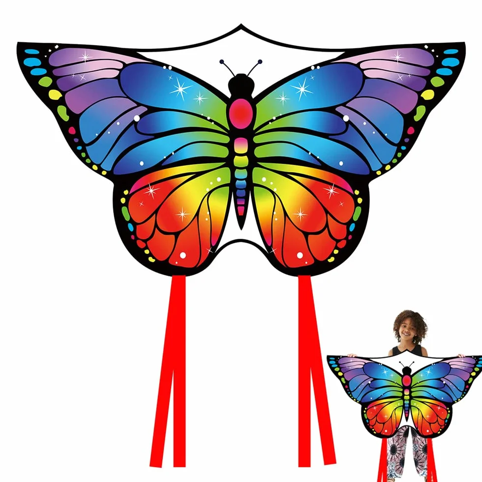 Latawiec latający motyl dla dzieci i dorosłych, latawiec dla dzieci i dorosłych, latawiec plażowy, dla dzieci, latawiec, lekki wiatr