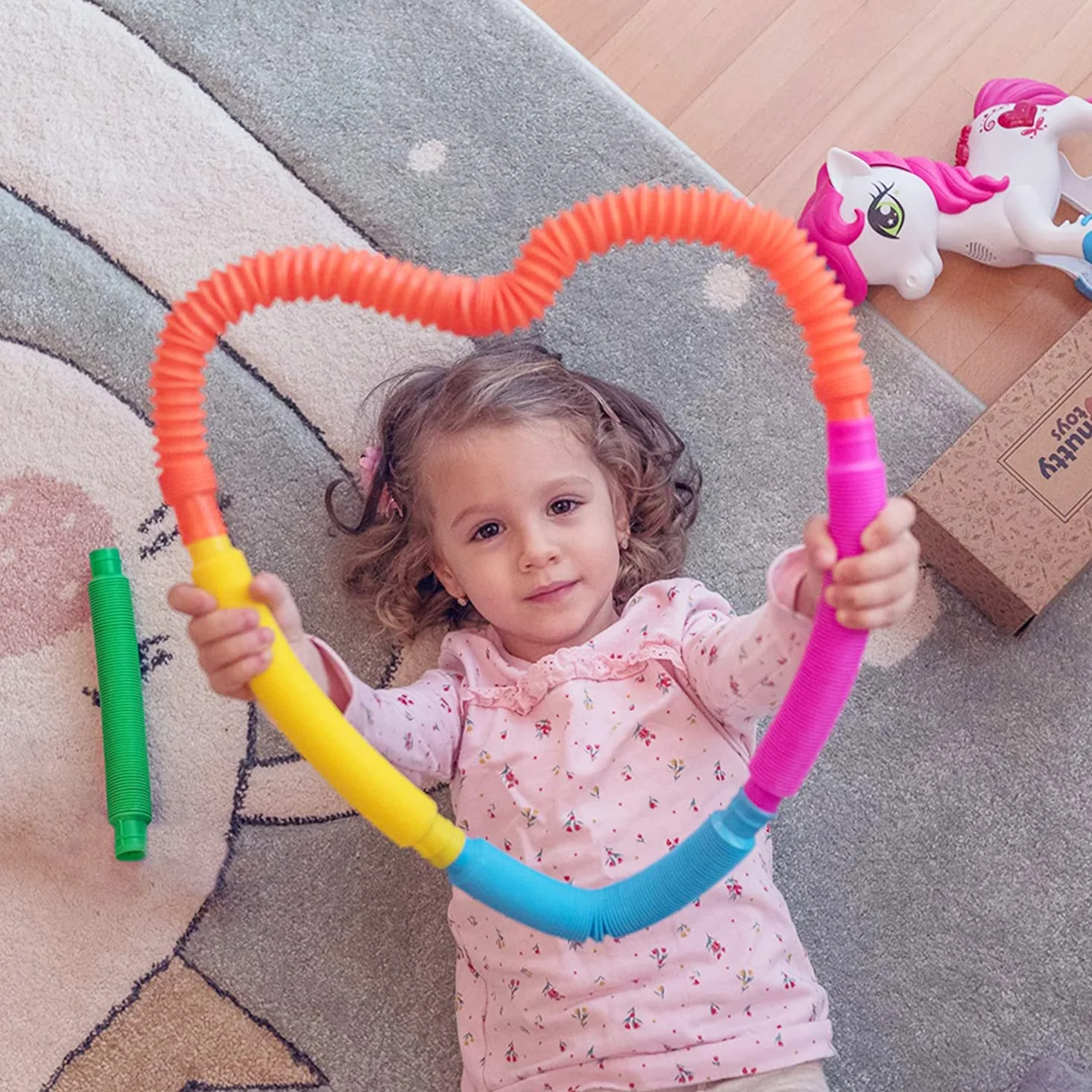 16 sztuk mini pop rurki elastyczne wielobarwne zabawki sensoryczne rurki edukacyjne Pop Fidget Sensorial zabawki Pop-Tube dla stresu, autyzmu, ADHD i lęku