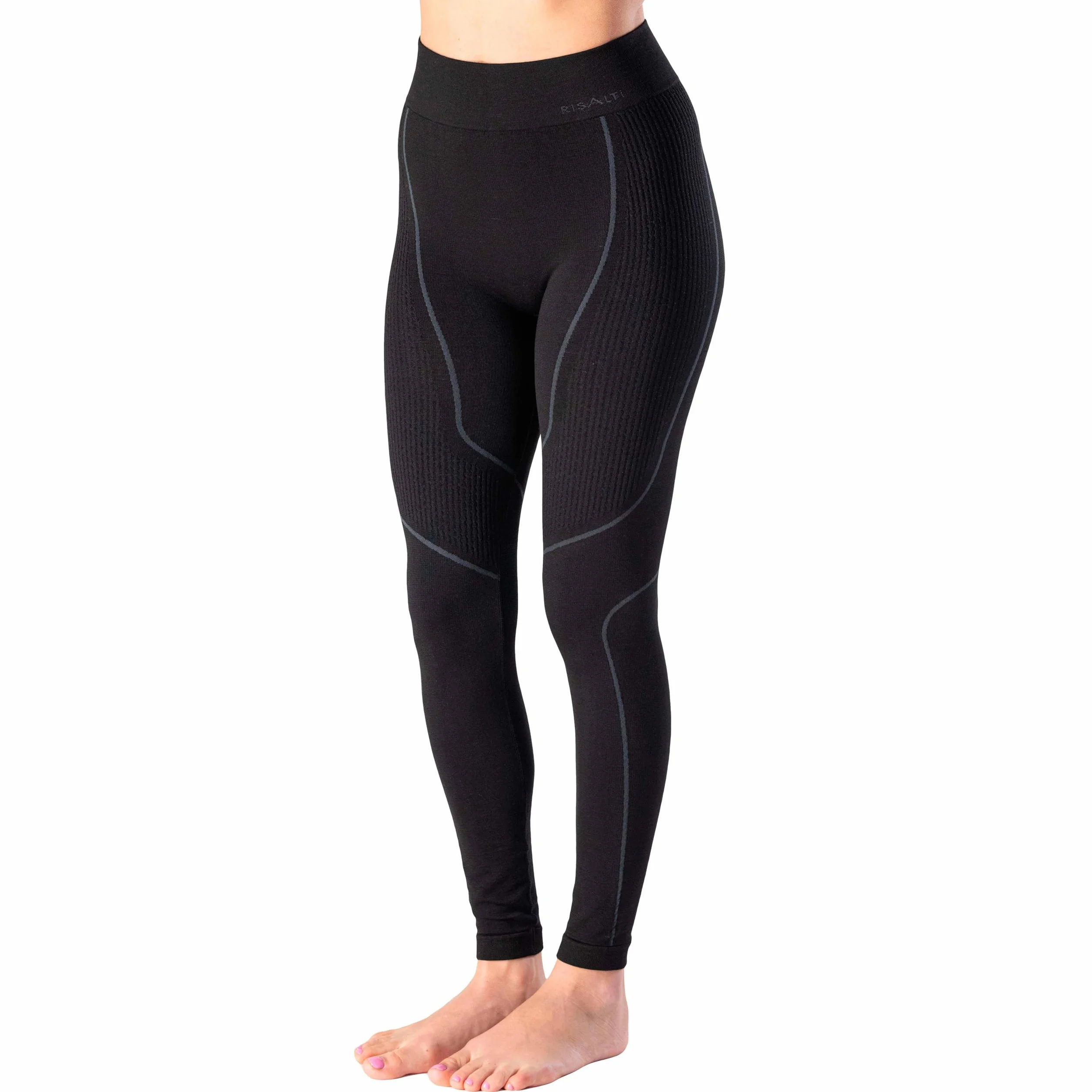 Risalti Damskie Rajstopy Termiczne Merino Tech - Damskie Spodnie Termiczne Kompresyjne Z WełNy MerynosóW, Damska Odzież Termiczna, Damska Zimowa Bielizna Termiczna, Bezszwowe - Made In Italy