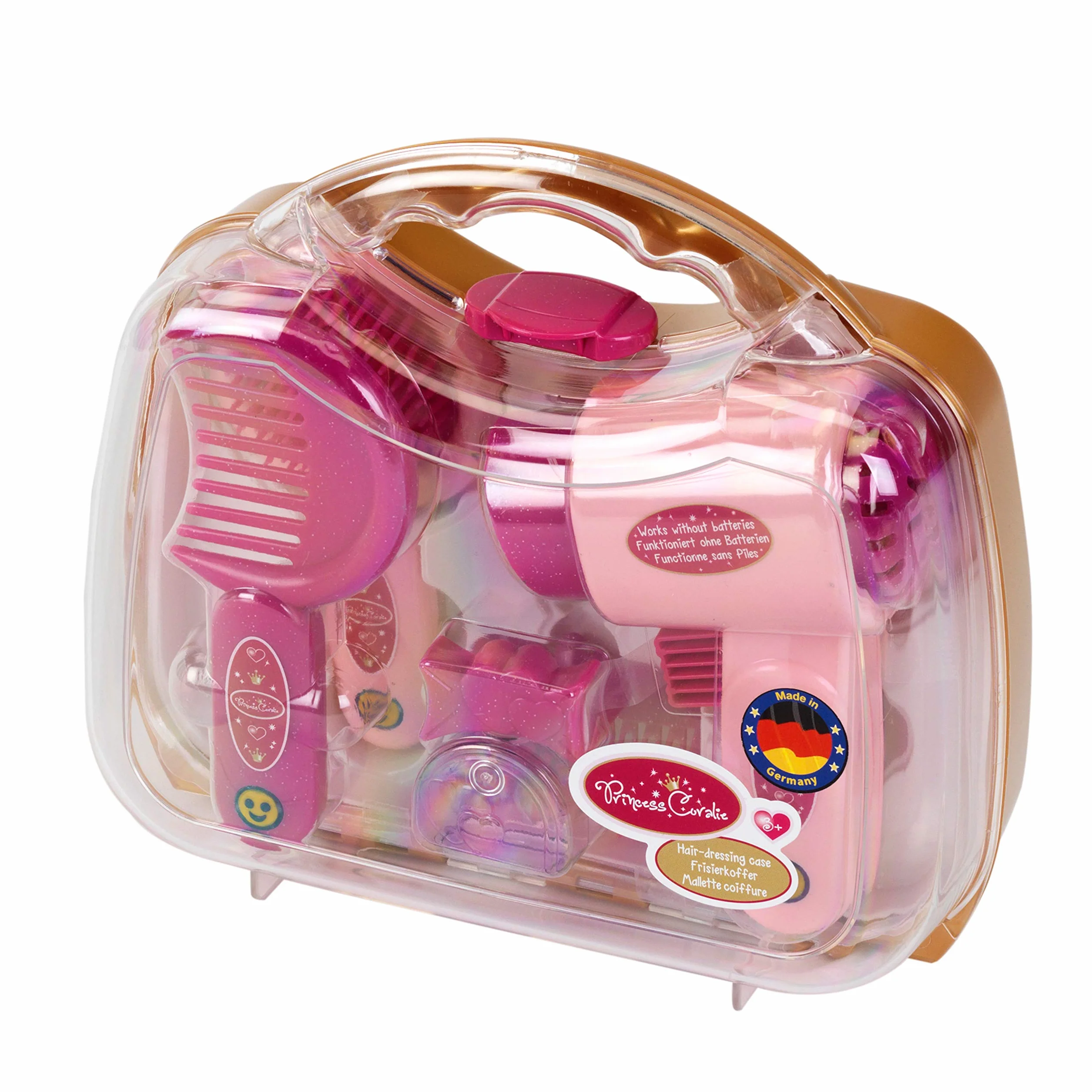 Theo Klein 5273 Princess Coralie Hairdressing Case I With hairdryer, extensive styling Accessories, mirror, brush and much more I Toys for Children Aged 3 and over