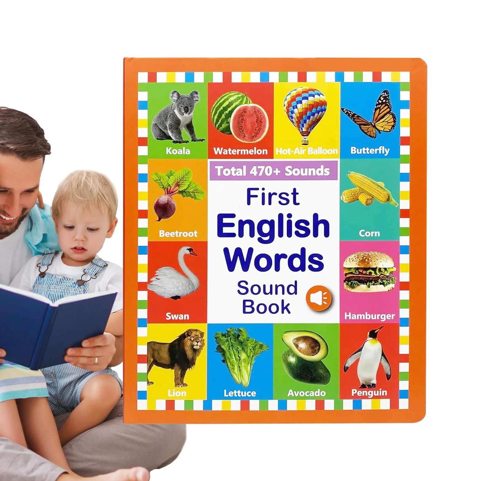 Książka do nauki angielskich słów, książki dźwiękowe Vocabulary, Educational Language Companion, Learn for Infanters, 2-6 lat, domowe narzędzie do nauki, wczesne czytanie dla chłopców i FI