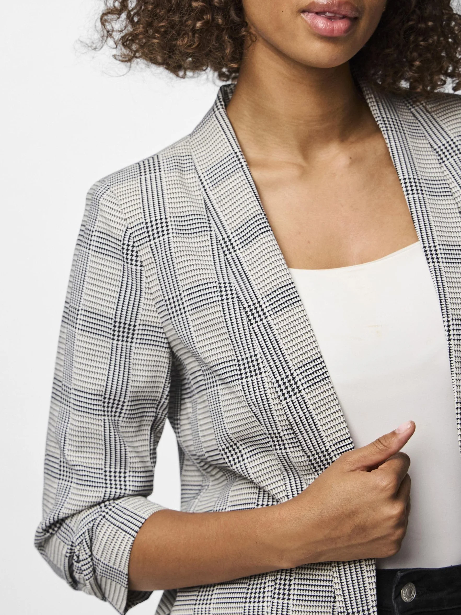 PIECES Blazer damski PCBOSELLA, Czarny/Aop: check, M