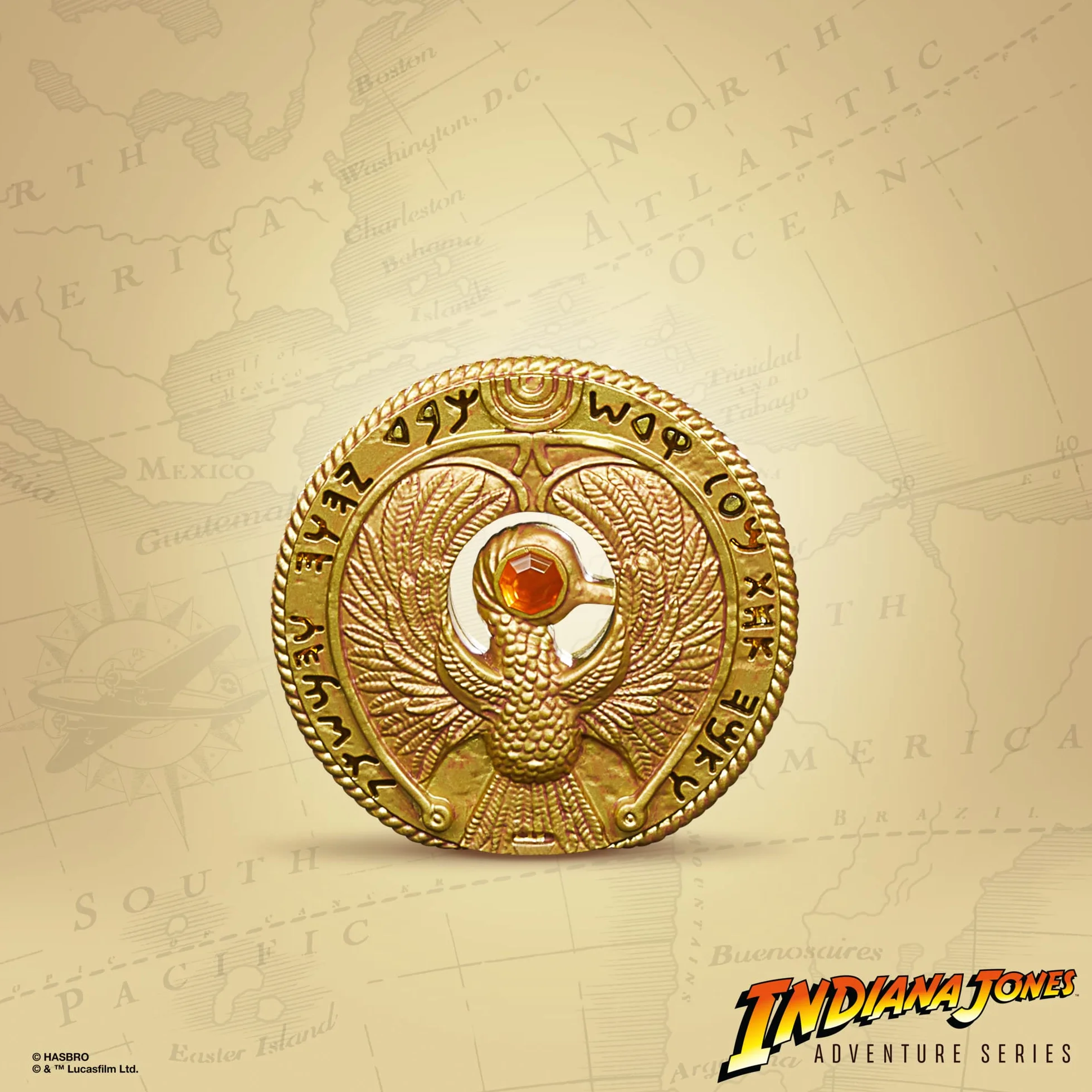 Hasbro Indiana Jones and the Raiders of Lost Ark Adventure Series Staff Ra nakrycie głowy, lekki FX, kostium, F8033, wielokolorowy