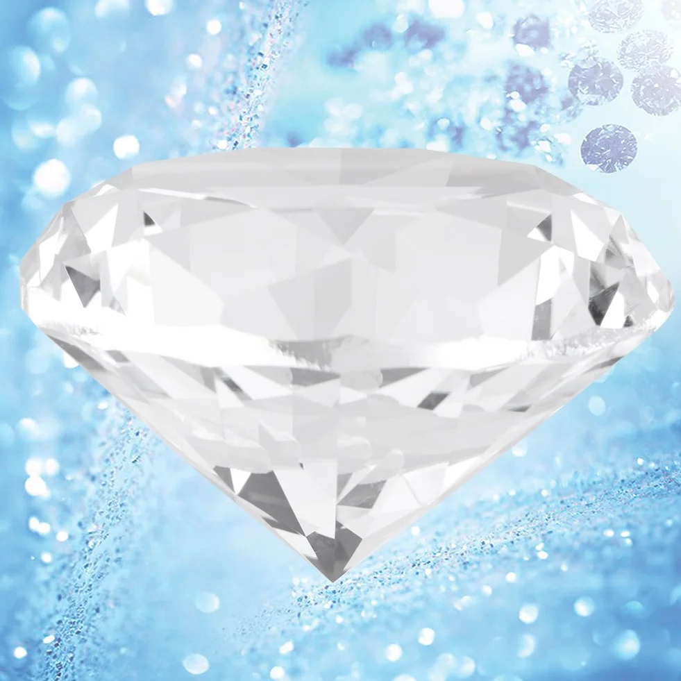 Kamień z syntetycznego diamentu o średnicy 60 mm, okrągły diament cięty maszynowo, duża biżuteria ze sztucznego kryształu z przezroczystego szkła Rhinestone
