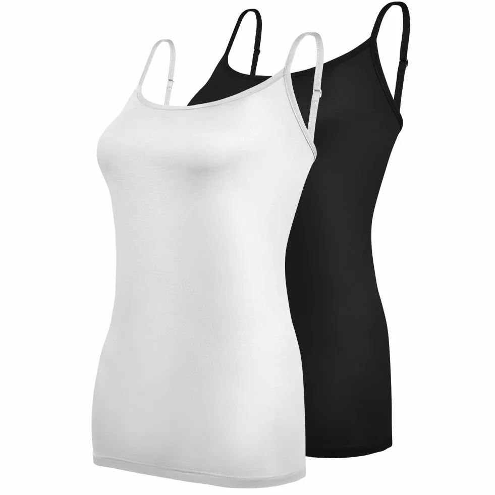 Aomig Damski tank top z rozciągliwymi ramiączkami, regulowane ramiączka Spaghetti Podstawowy, Koszulka bez rękawów Camisole Camis, odpowiedni dla kobiet i dziewcząt do ćwiczeń, jogi