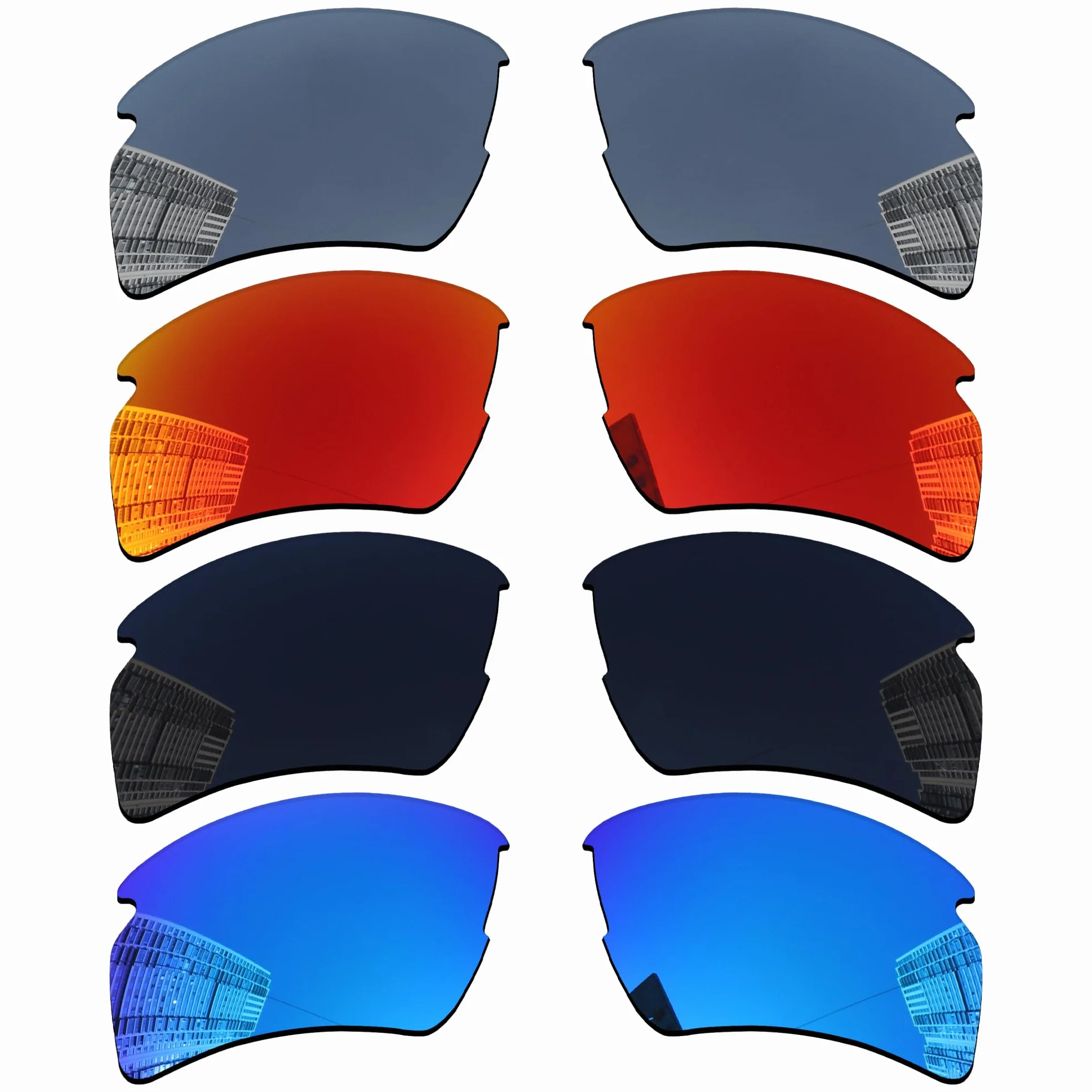 Acefrog 4 pary spolaryzowanych soczewek zamiennych do okularów przeciwsłonecznych Oakley Flak 2.0 XL OO9188, idealne dopasowanie, odporne na pęknięcia, zarysowania, opakowanie wartościowe,