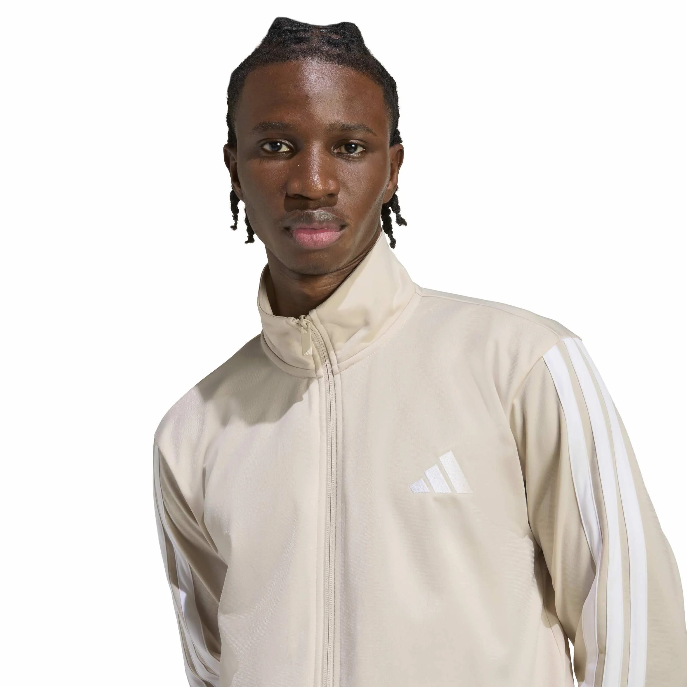 adidas Mezczyzni Sportswear Basic 3 Stripes Tricot Track Suit, Crystal Linen/white, XL