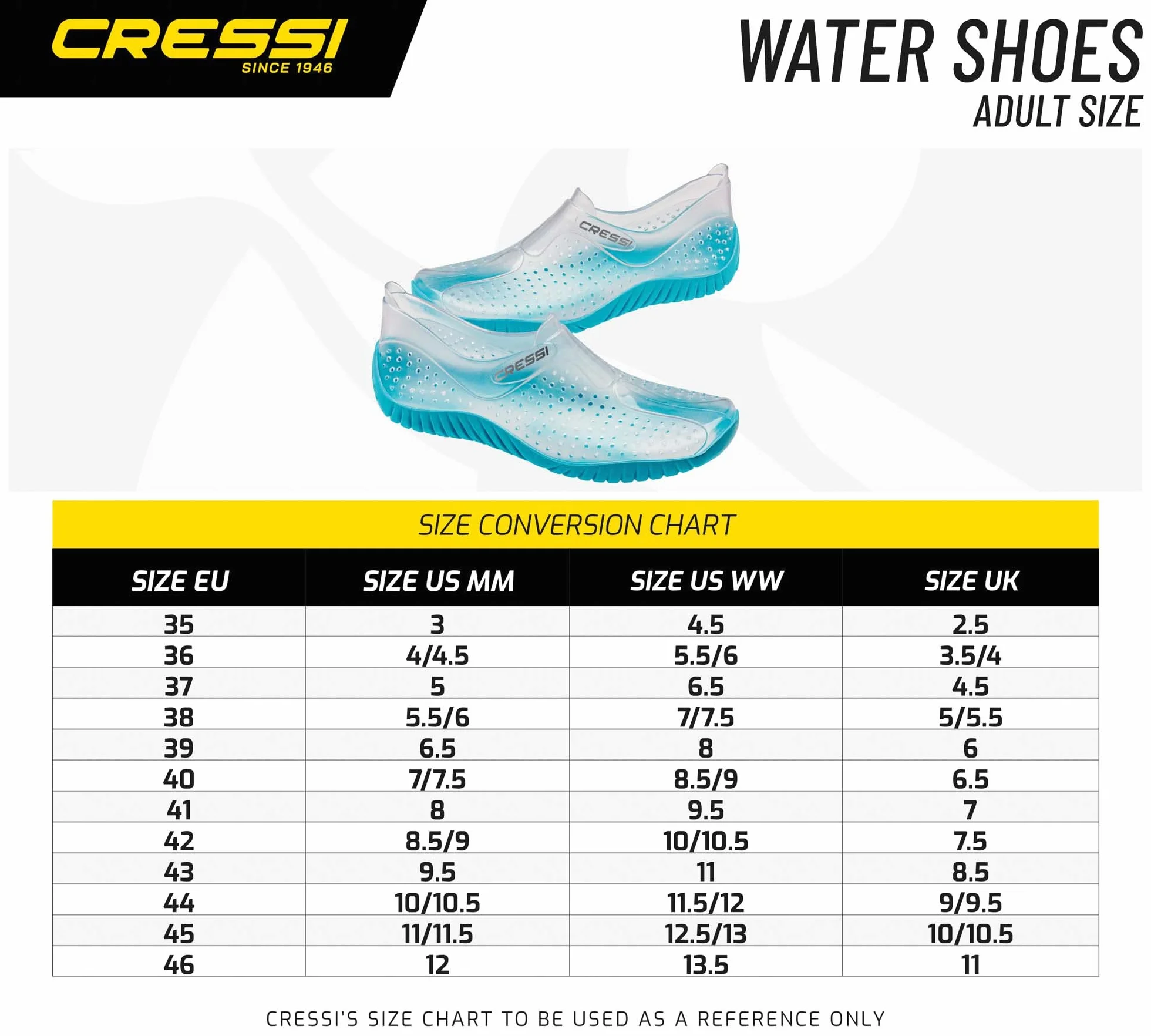 Cressi Uniseks Water ShoesButy do wszystkich sportów wodnych
