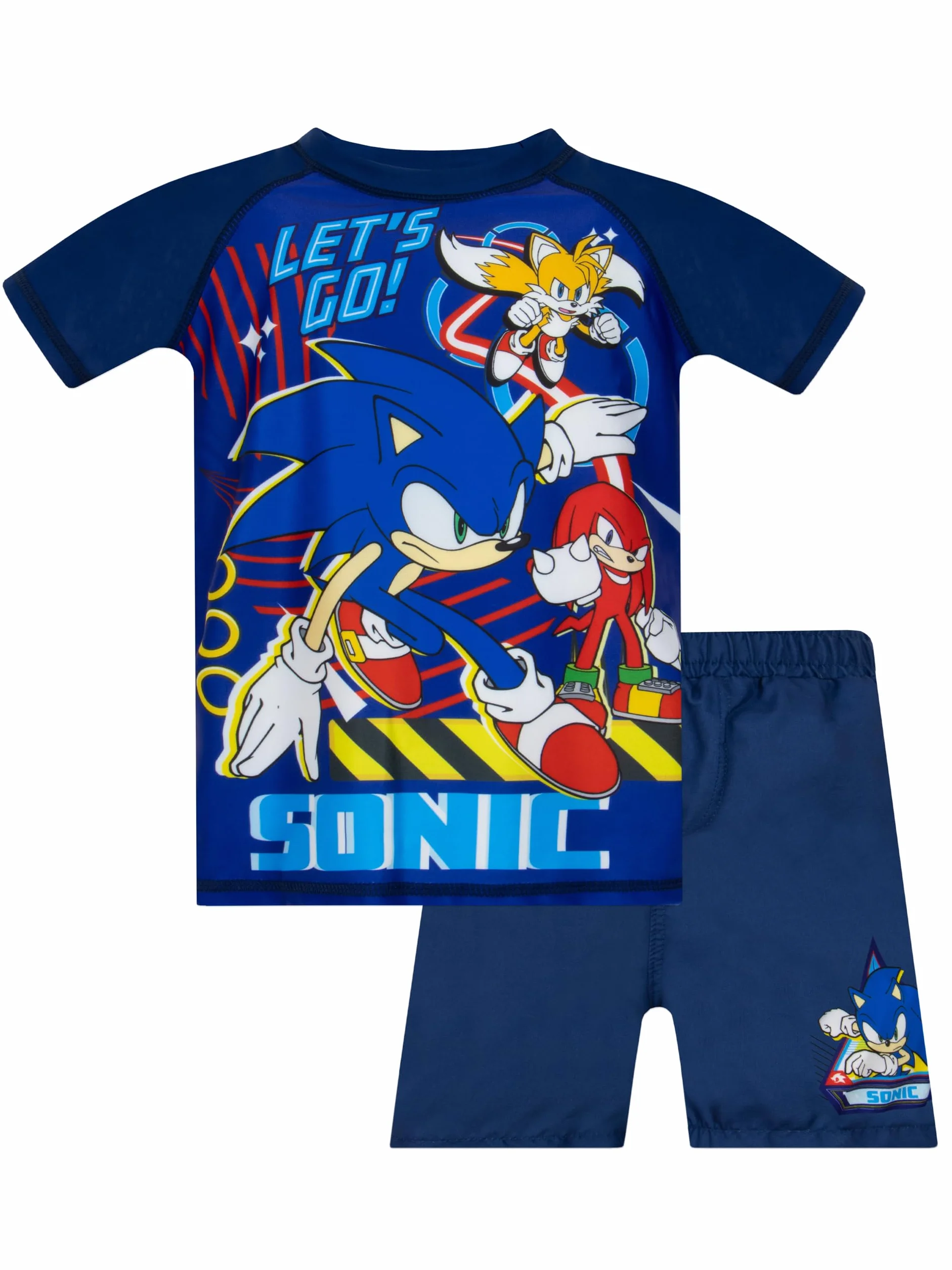 Kostium Sonic The Hedgehog | Kostium Pływacki Dla Chłopców | Zestaw Kąpielowy Dla Chłopców 2 Częściowy
