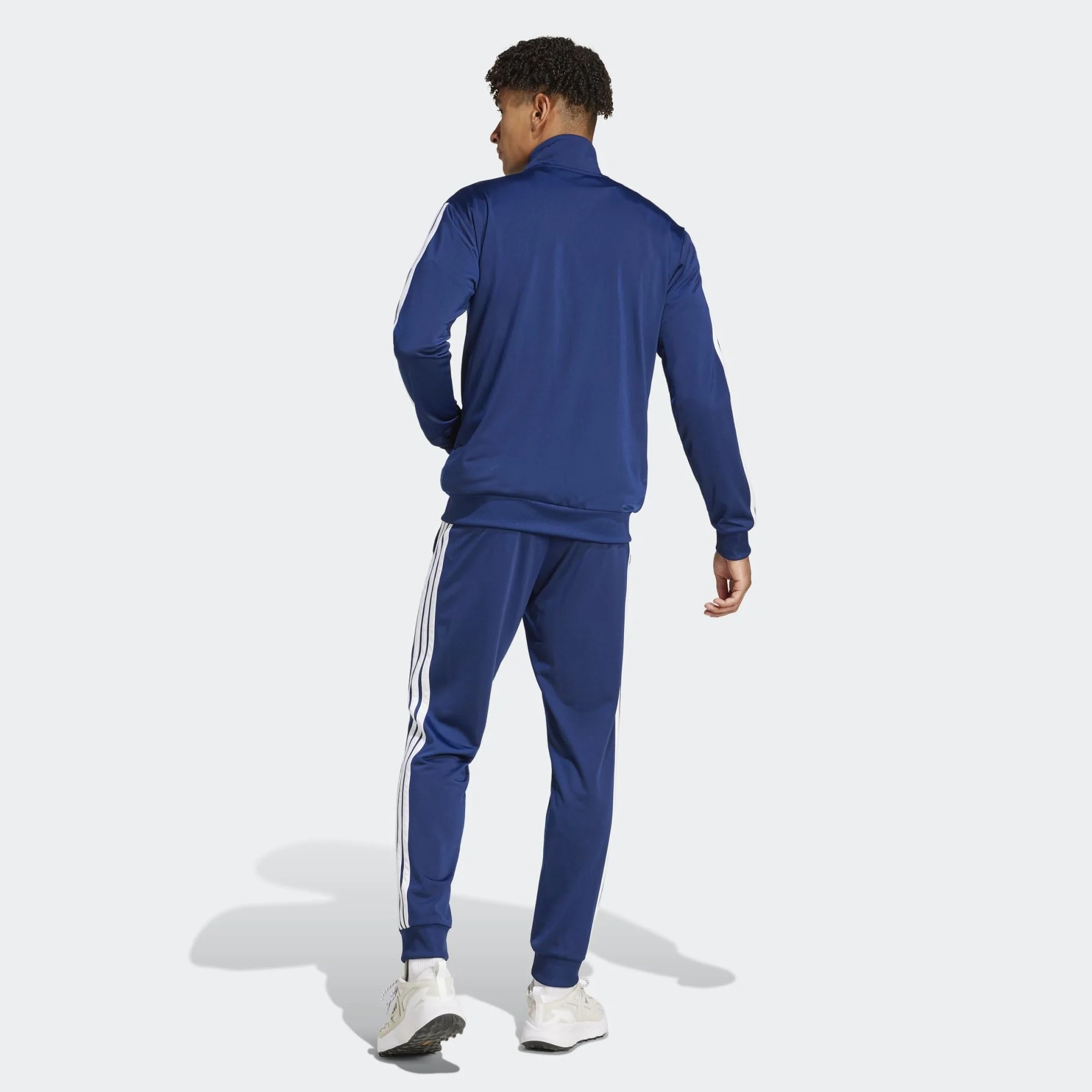 adidas Mężczyźni SPORTSWEAR BASIC 3 STRIPES TRICOT TRACKSUIT, Dark Blue, L