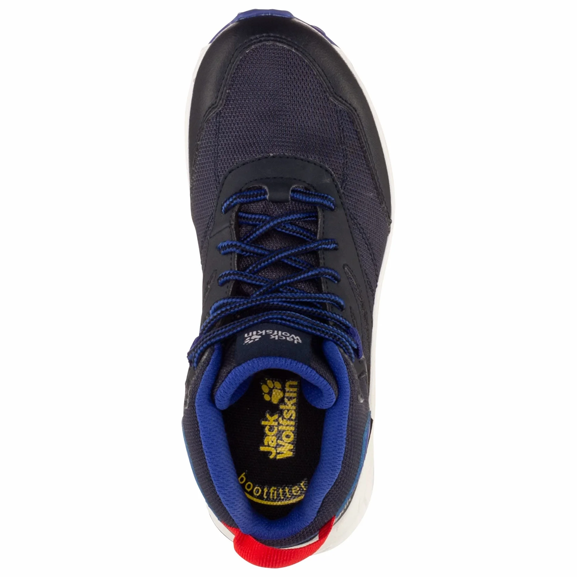 Jack Wolfskin WOODLAND TEXAPORE MID K Buty Trekkingowe Uniseks - dzieci, night Niebieski / Czerwony, 32 EU