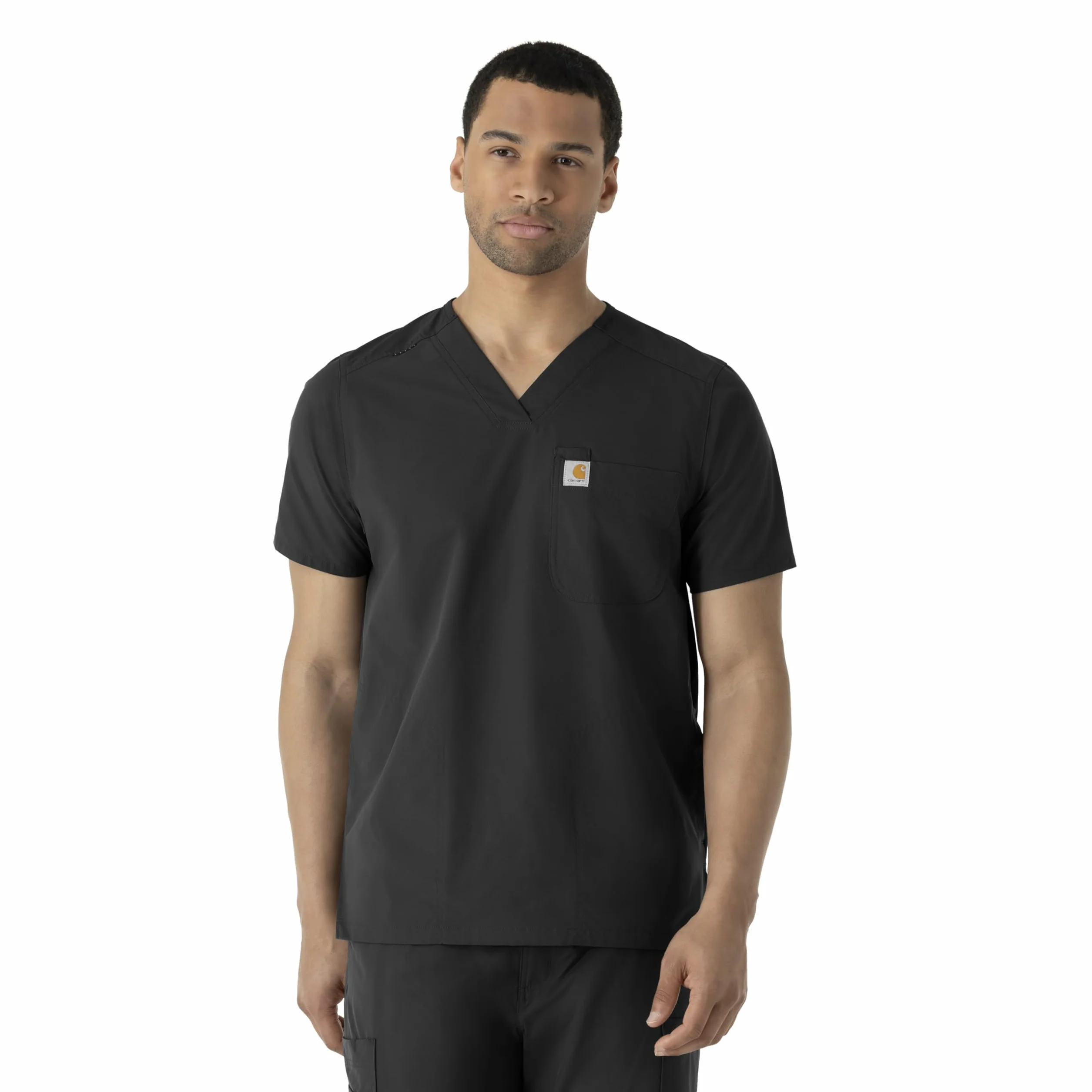 Carhartt Scrubs C16113 Force® Modern Fit V-Neck Top - Medium Regular - Black
