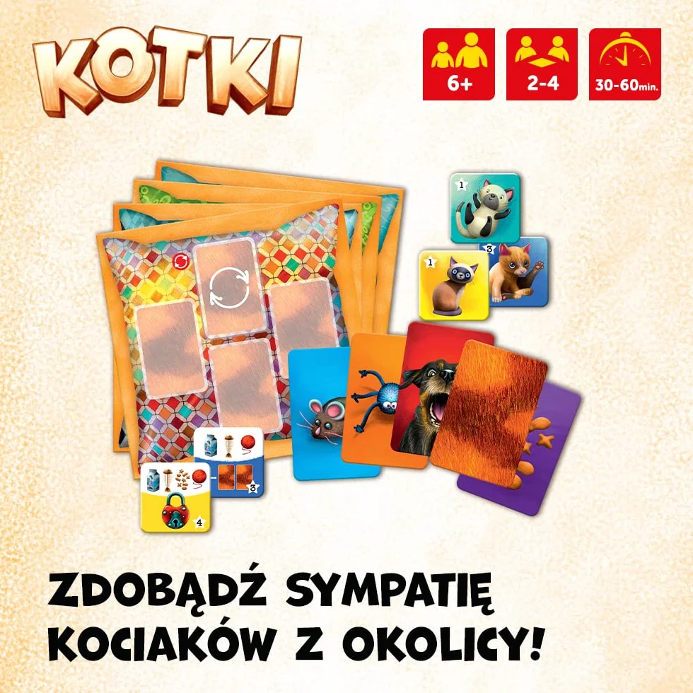 Trefl Kotki – Szalona Gra Planszowa Dla Całej Rodziny, Koty, Dla Miłośników Kotów, Gra Towarzyska Pełna Zwrotów Akcji, dla Dorosłych i Dzieci od 6 Lat