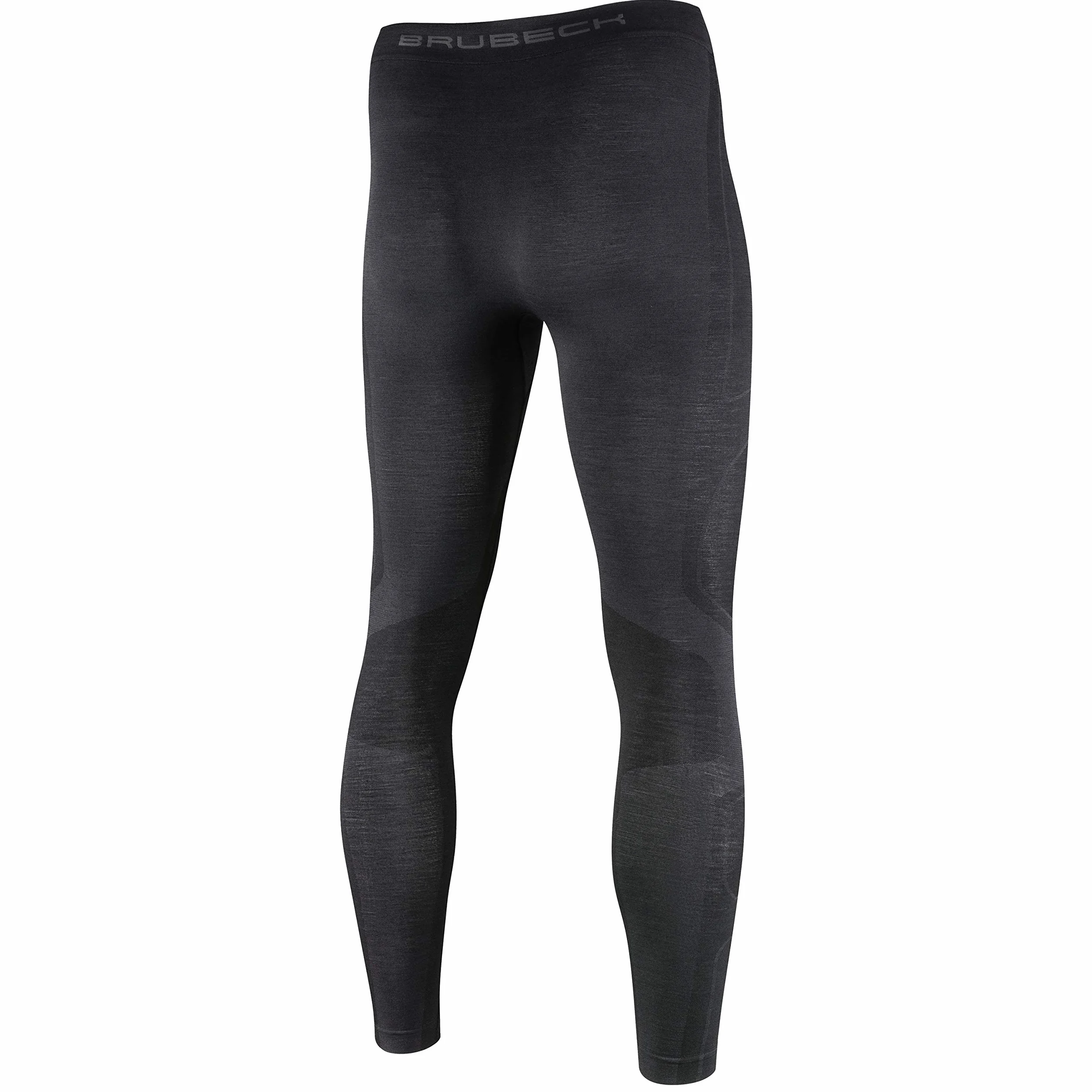 BRUBECK Męskie spodnie funkcyjne długie | legginsy funkcyjne oddychające | bielizna funkcyjna | bezszwowe spodnie Base Layer | 41% wełna merynosowa | LE10930