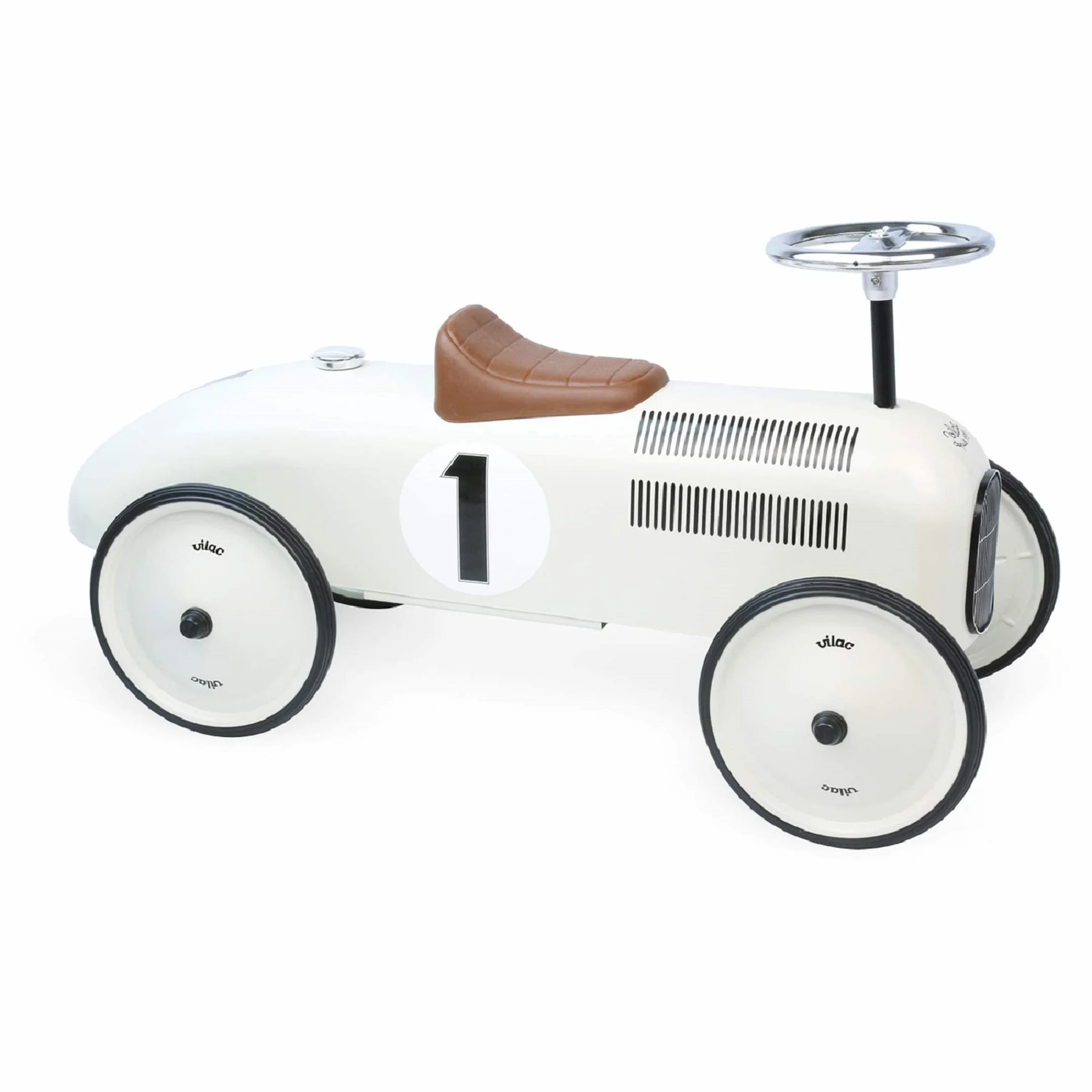 Vilac 1102 Vintage Ride on Car wytrzymały metalowy korpus, stabilne, ciche, duże gumowe kółka, rozwija równowagę, koordynację, waży 4,5 kg, dla dzieci w wieku od 1,5 do 3 lat, dzieci poniżej 20 kg,