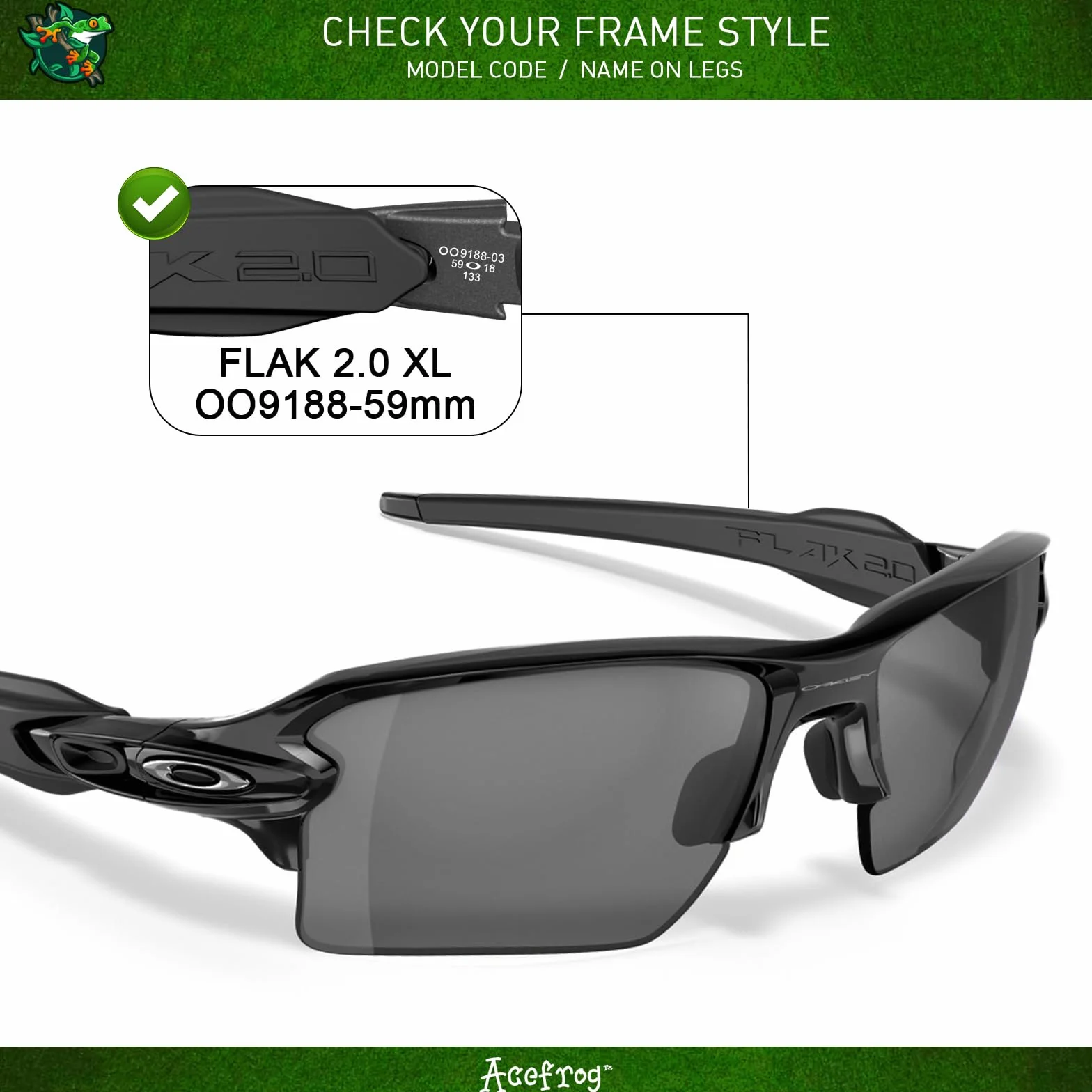 Acefrog 4 pary spolaryzowanych soczewek zamiennych do okularów przeciwsłonecznych Oakley Flak 2.0 XL OO9188, idealne dopasowanie, odporne na pęknięcia, zarysowania, opakowanie wartościowe,