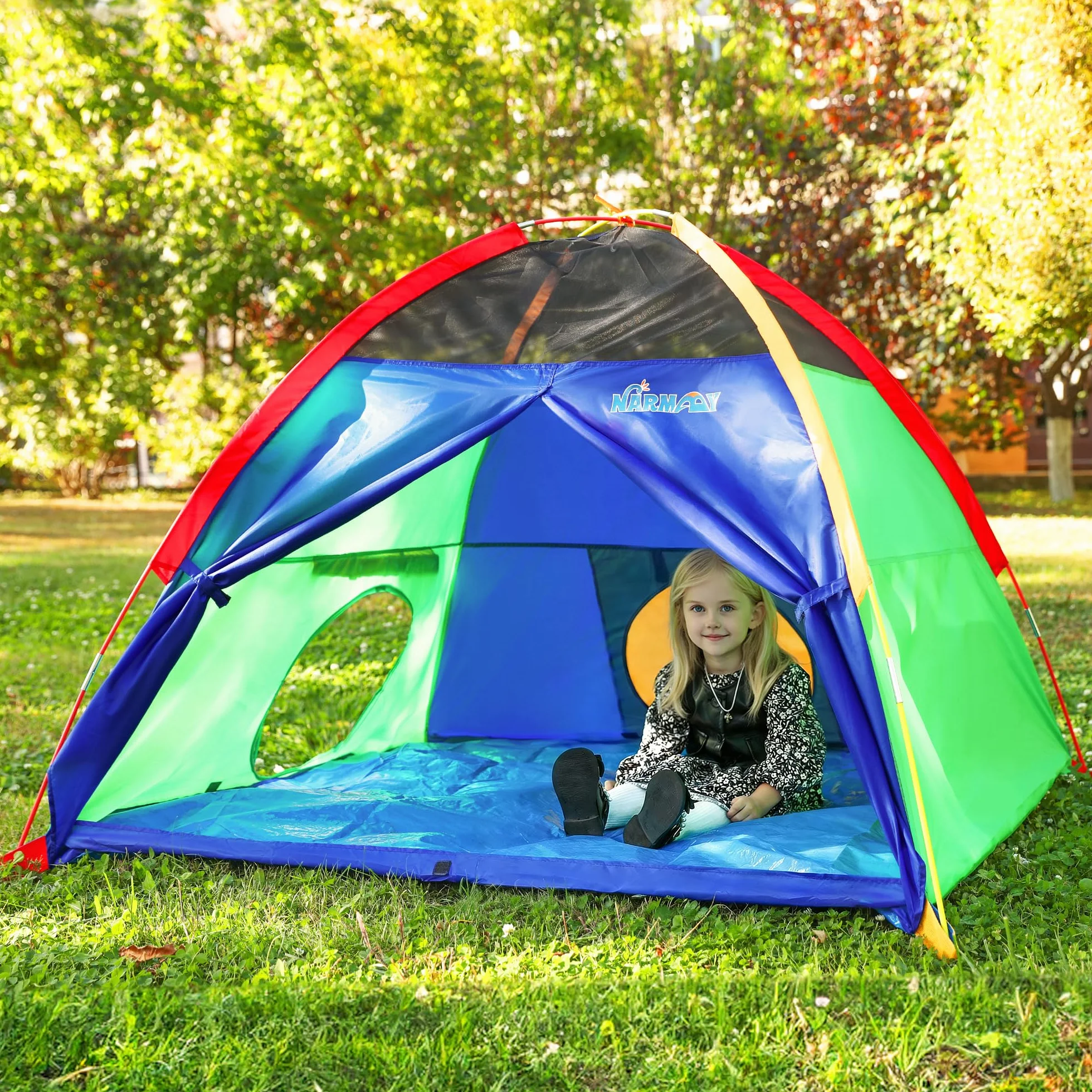 NARMAY® Namiot do zabawy Easy Fun namiot kopułowy dla dzieci do wewnątrz / na zewnątrz - 152 x 152 x 111 cm