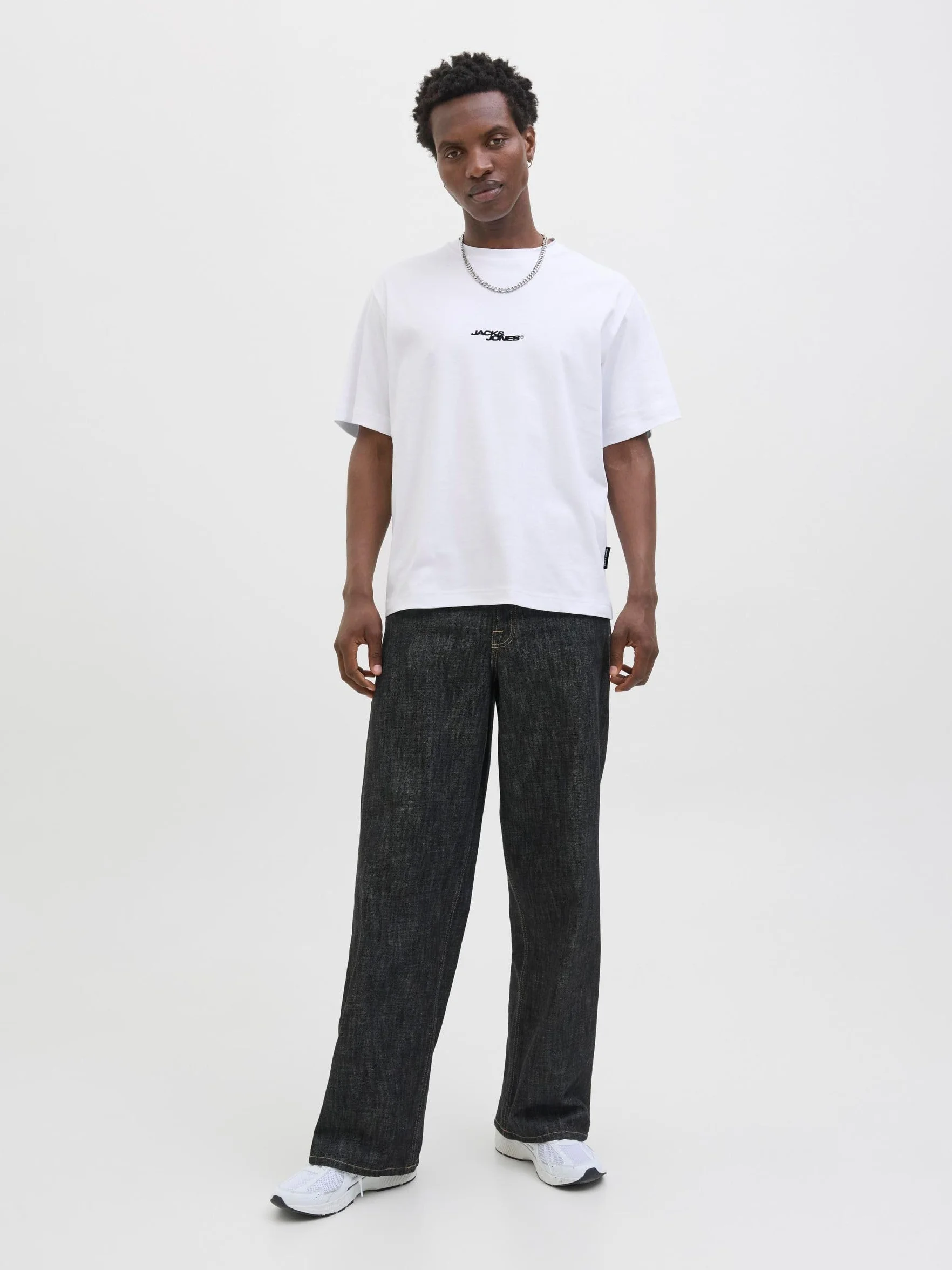 JACK & JONES Męska koszulka Jcosago Photo Back Tee SS Crew Neck, Bright White, M