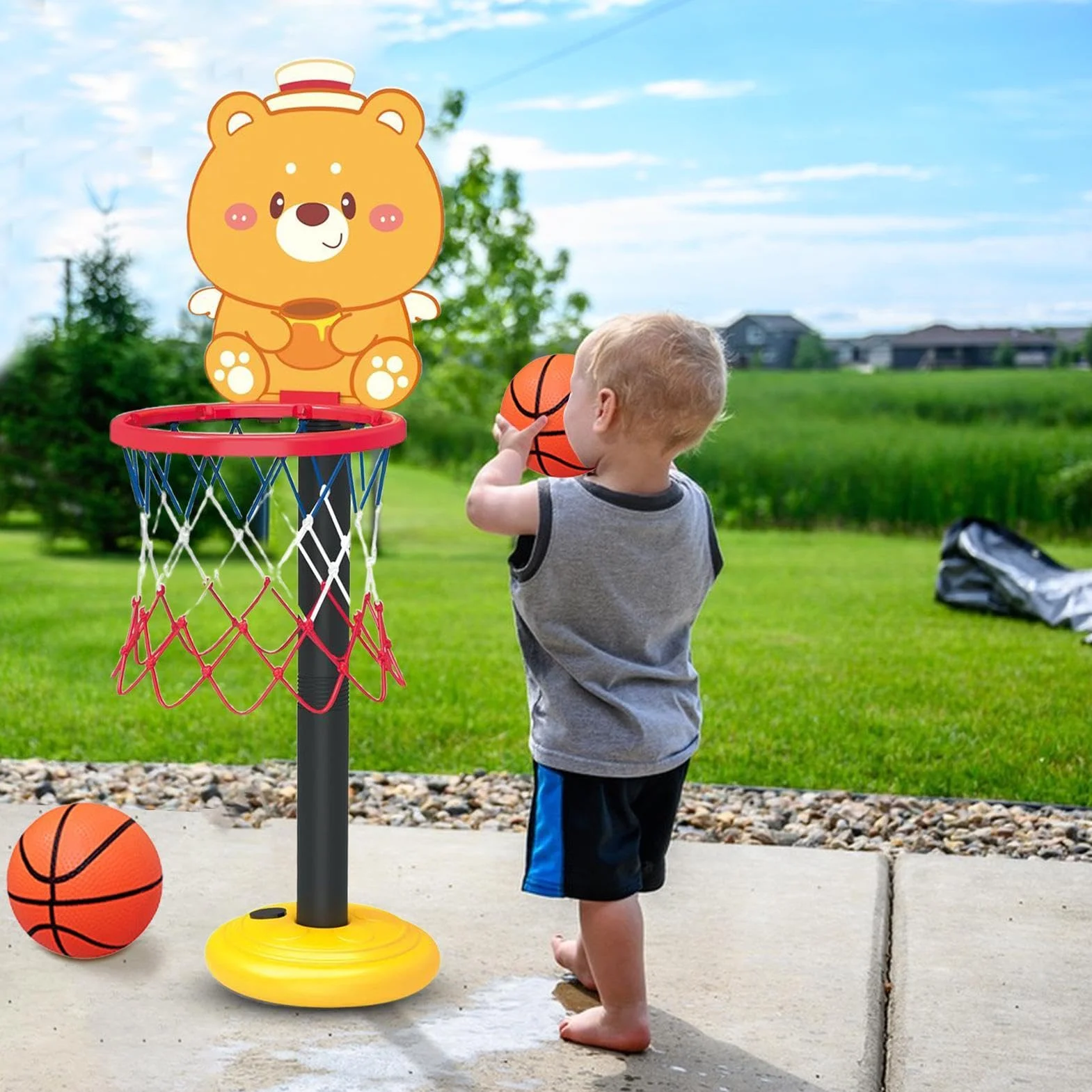 Kids Basketball Hoop, Indoor Game Sport Toy, Basketball Hoop Toys, Sport Early Education Toys, Basketball Hoop Indoor Toys, Easy To Use, Portable for Indoor Garden Play