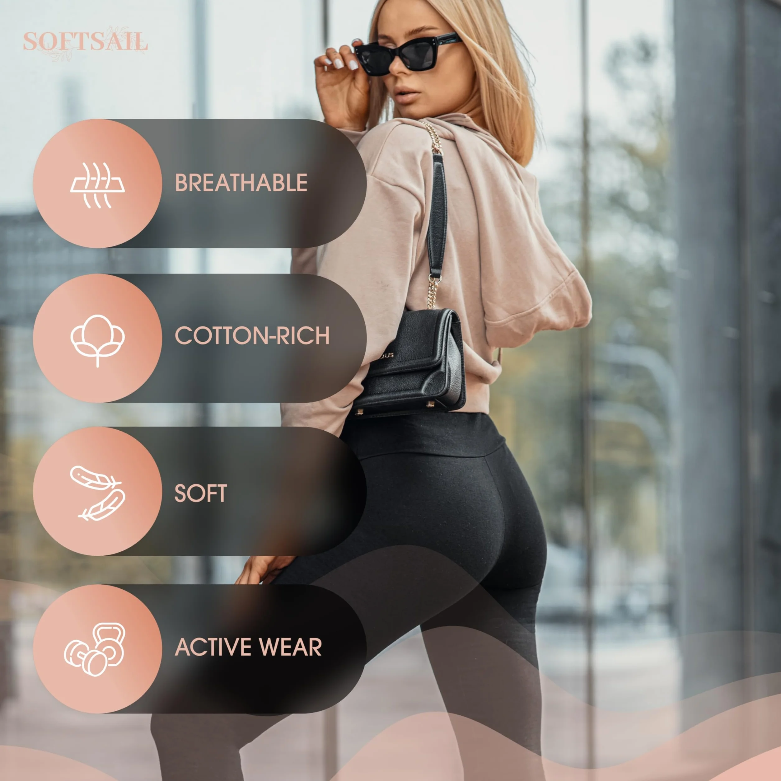 SOFTSAIL Legginsy dla kobiet legginsy treningowe z wysokim stanem dla kobiet sport joga pilates bieganie jogging fitness siłownia kontrola brzucha odzież sportowa z wysokim stanem legginsy sportowe