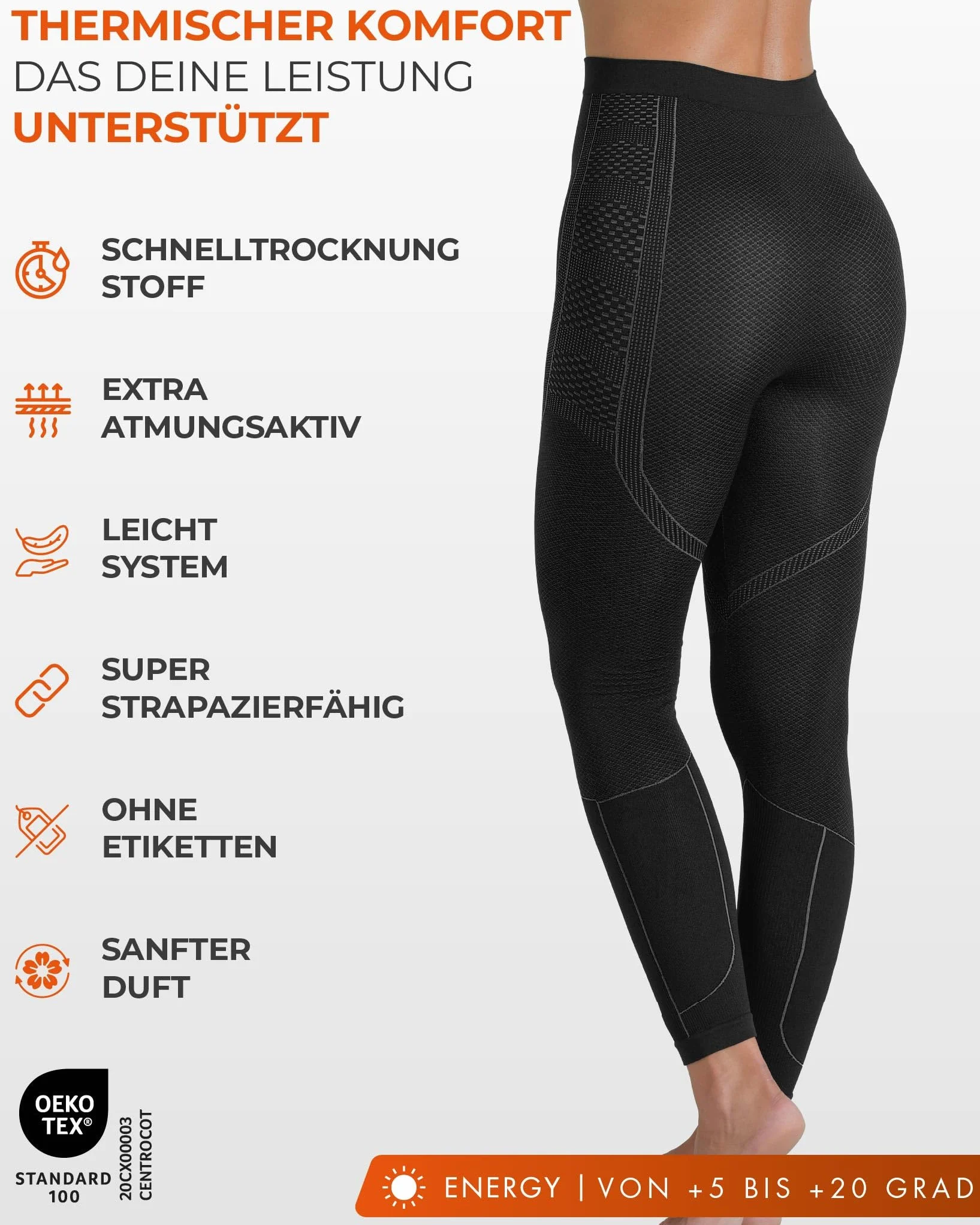 Risalti Damskie Legginsy Termoaktywne - OddychająCe, RozciąGliwe Legginsy, Bezszwowa Termiczna Odzież Intymna Dla Kobiet Z Mikrofibry - Made In Italy