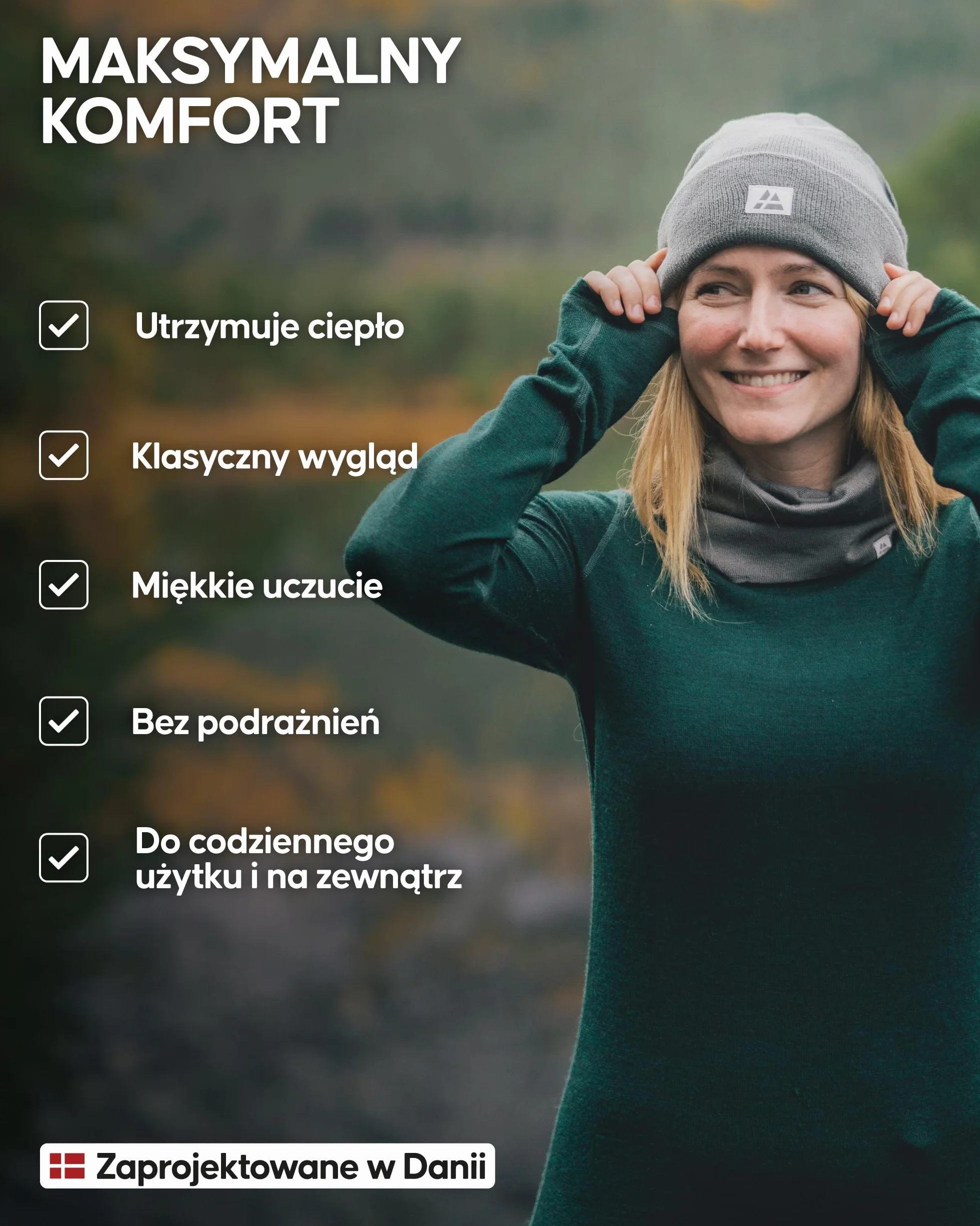 DANISH ENDURANCE Czapka Beanie, Czapka Ciepła Męska i Damska, z Recyklingu, na Jesienno-Zimowy Sezon, Klasyczna, Uniseks