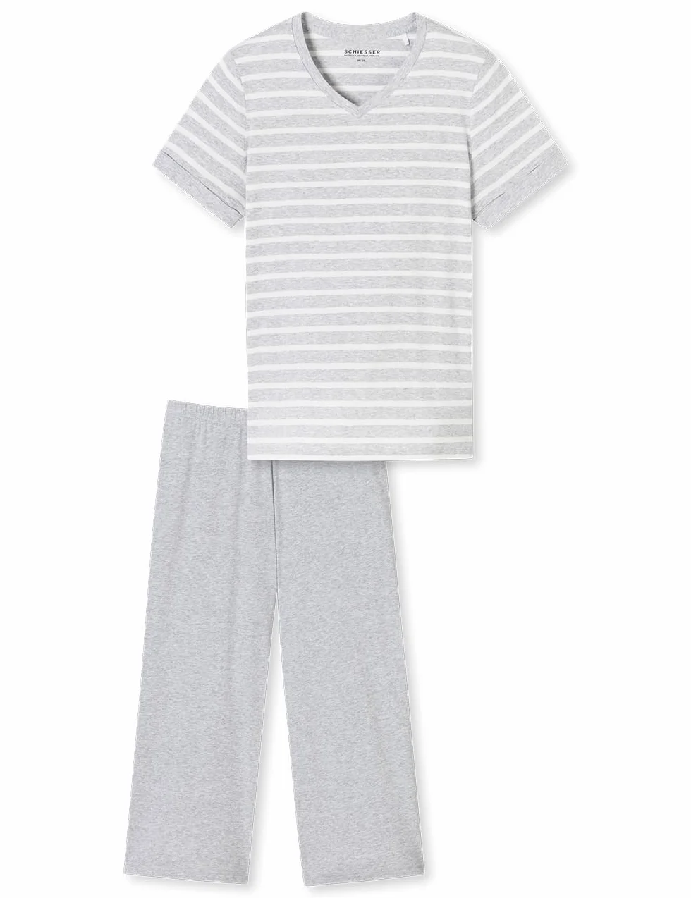 Schiesser Damen Schlafanzug kurz Set 3/4 lange Hose kurzarm Oberteil weiche Baumwolle - Nightwear