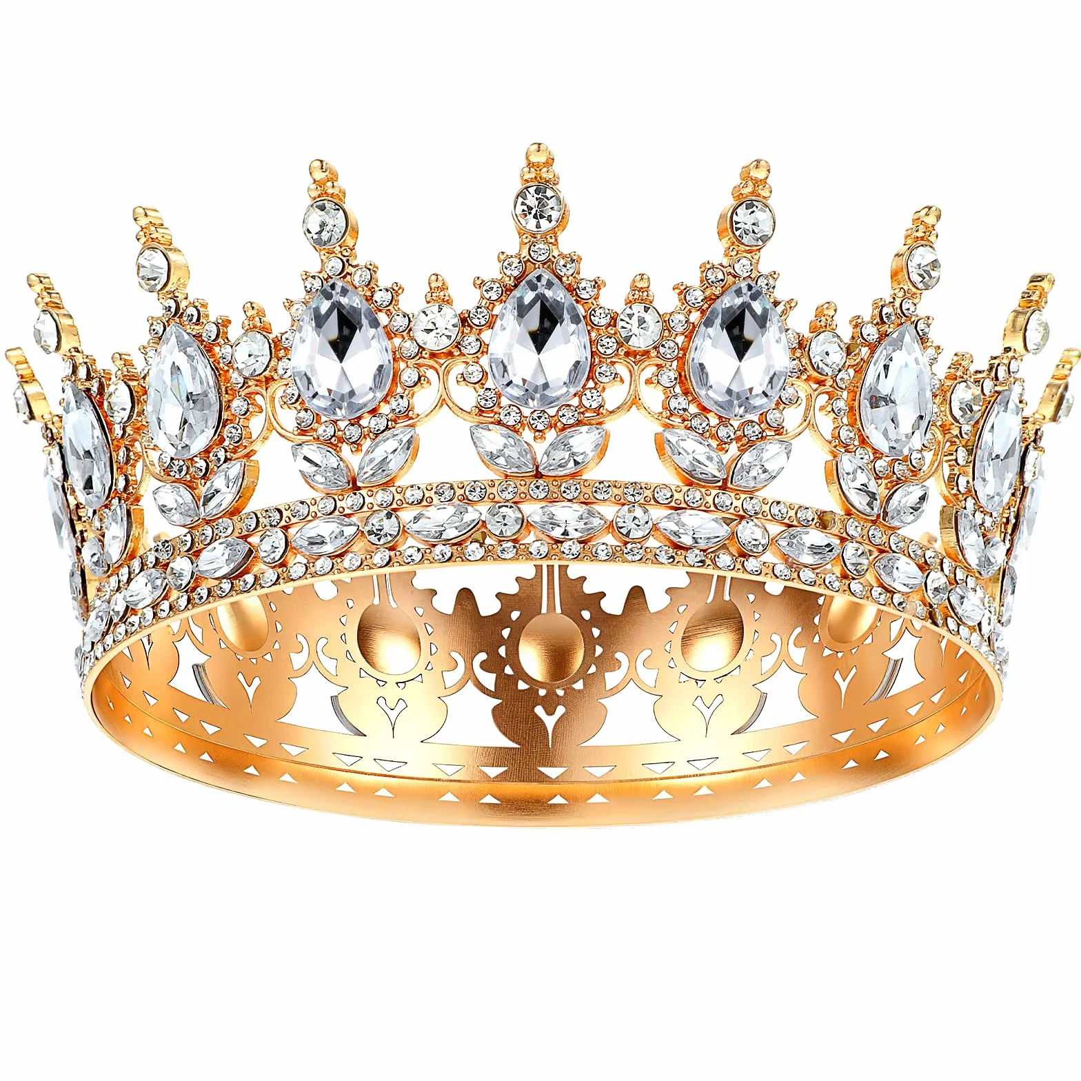 1 x diadem księżniczki, kryształowa tiara dla dziewcząt, kryształowa korona damska, w stylu vintage, tiara, błyszcząca ozdoba do włosów dla panny młodej, na wesele, bal absolwentów, 1 sztuka