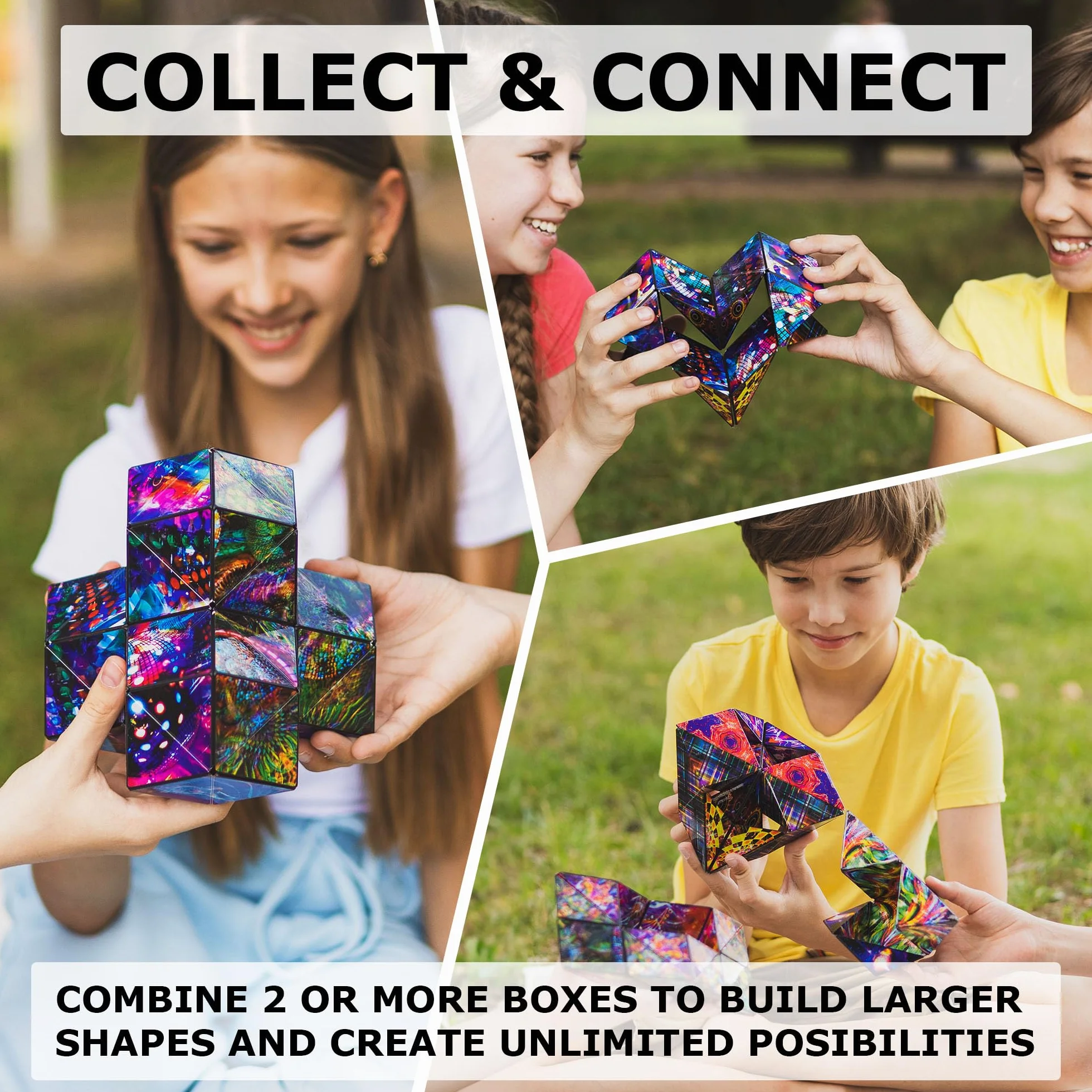 SHASHIBO Shape Shifting Box - Wielokrotnie Nagradzana, Opatentowana Kostka Fidget Cube z 36 Magnesami Ziem Rzadkich - Przekształcająca się w Ponad 100 Kształtów (Cosmic)