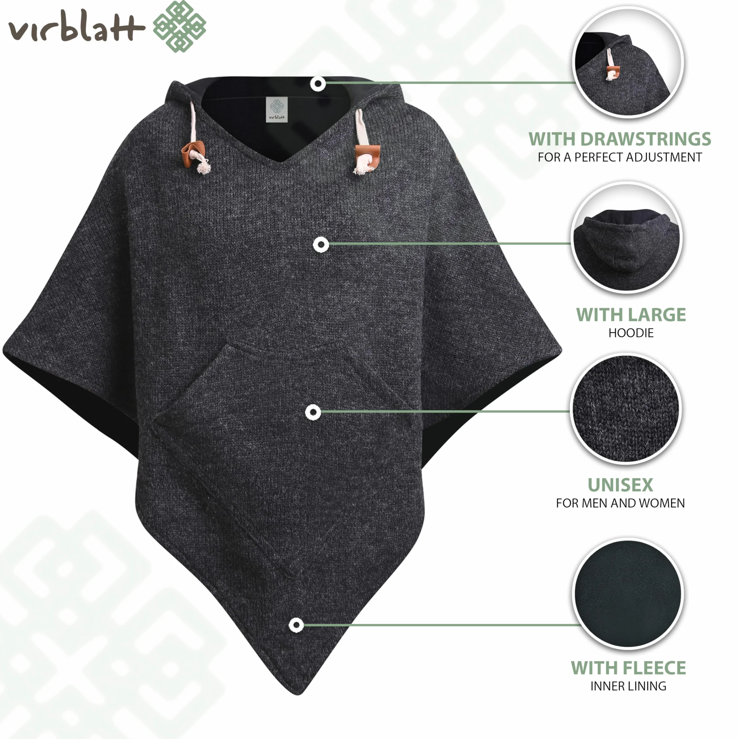 virblatt Bluza z kapturem Mężczyźni Hoodie