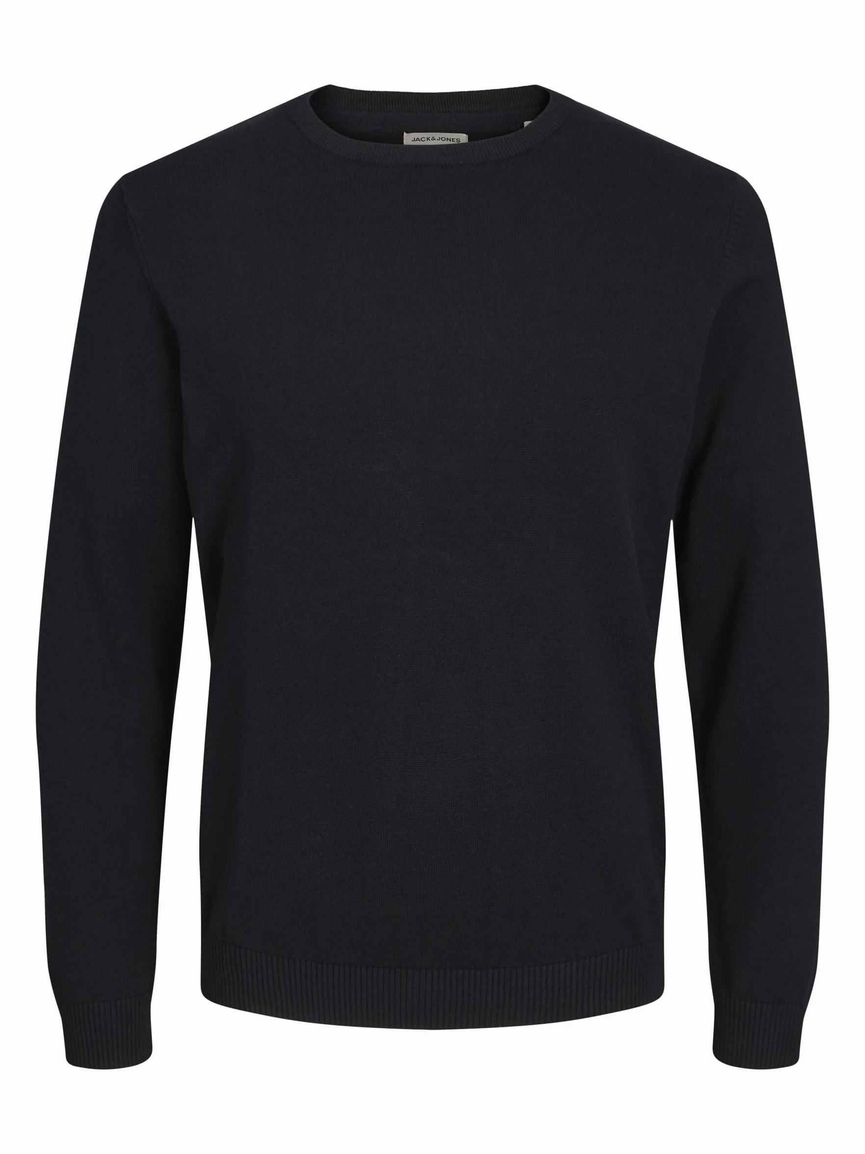 Jack & Jones Mężczyźni Jjebasic Knit Crew Neck Noos Sweter, Czarny, L