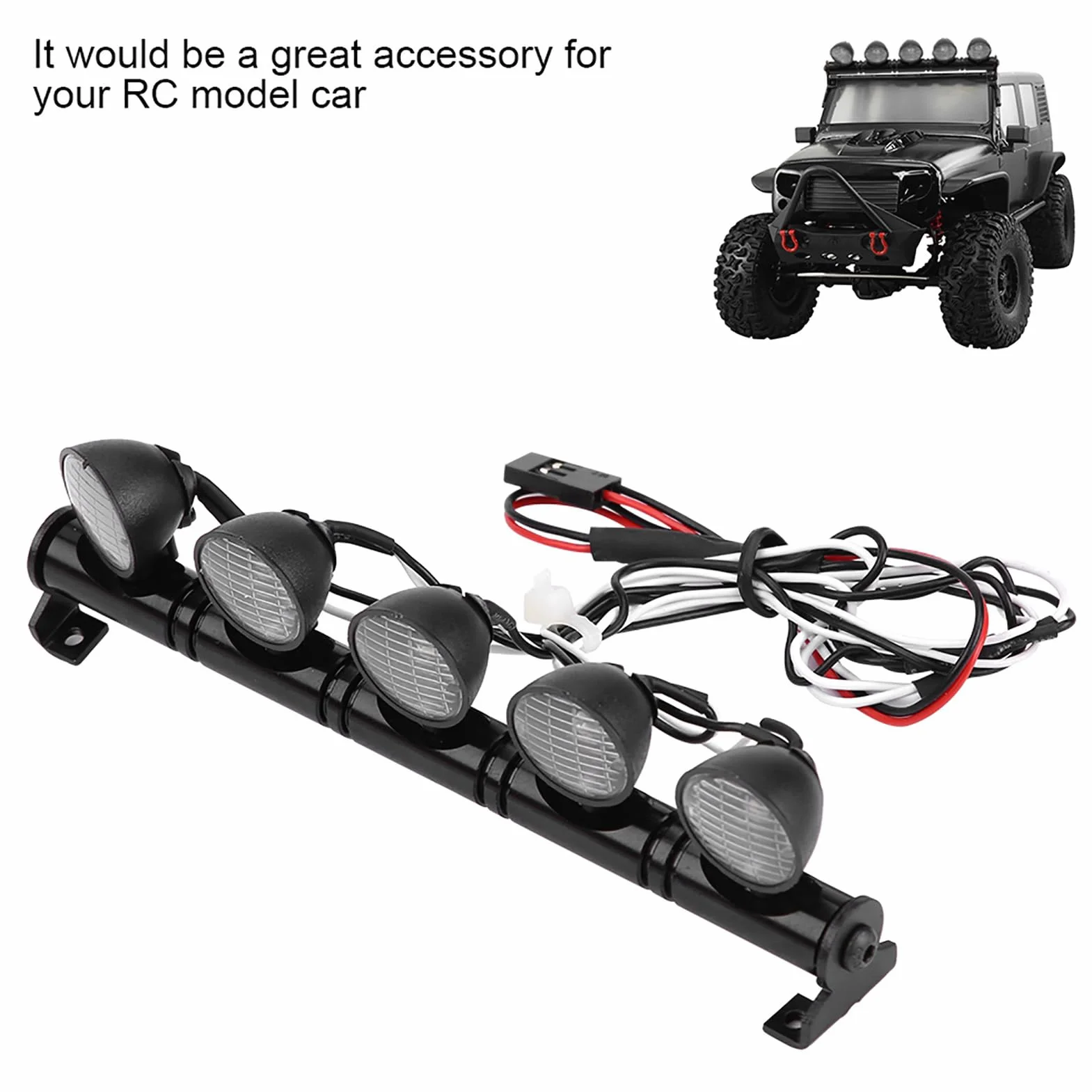 Wpl B16 B36 Części do Huśtawek Metalowe Metalowe 5 Diod Led Listwa świetlna Reflektor Lampa Akcesoryjna część dla Axail Scx10 Rc Samochód 1/10 Rc światła Dachowe Rolle