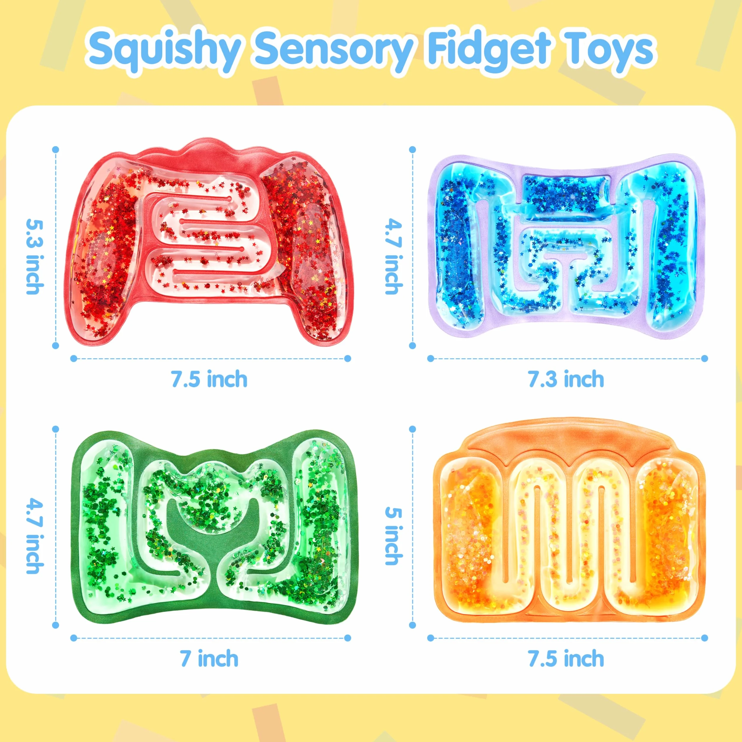 JOYIN Zabawki sensoryczne Fidget dla dzieci, autyzm, rurki sensoryczne, mięciutkie zabawki dla dzieci, autyzm, nadpobudliwość, łagodzenie stresu, do klasy, upominki na imprezę, 4 szt