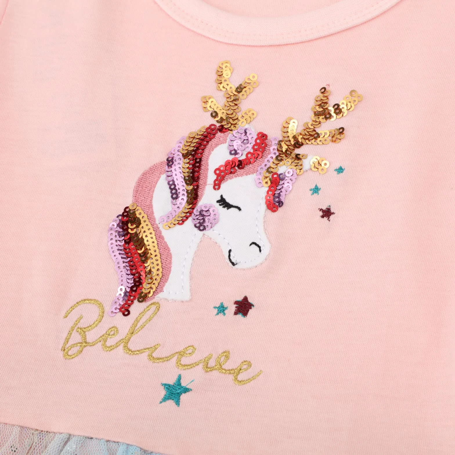 Dziewczęce sukienki z krótkim rękawem bawełniana sukienka wiosna lato tiulowa sukienka t-shirt codzienne stroje zwierzę haft paski cekiny sukienka dla dzieci malucha dziewczynki 2-7 lat