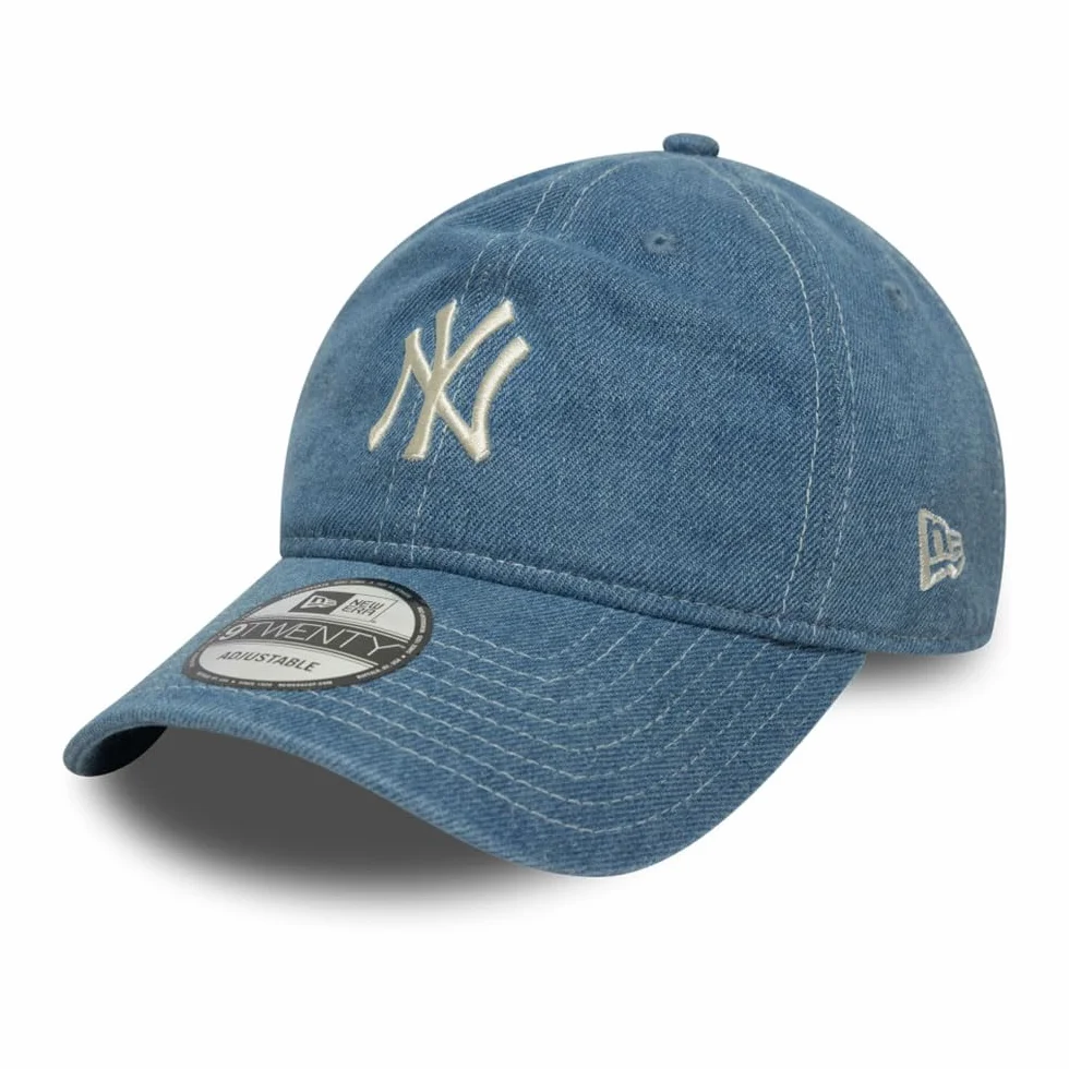 New Era Czapka 9Twenty Yankees DenimEra Kobiety/Mężczyźni/Strapback - curved brim cap baseball MLB Metalowa sprzączka, Z daszkiem, daszkiem